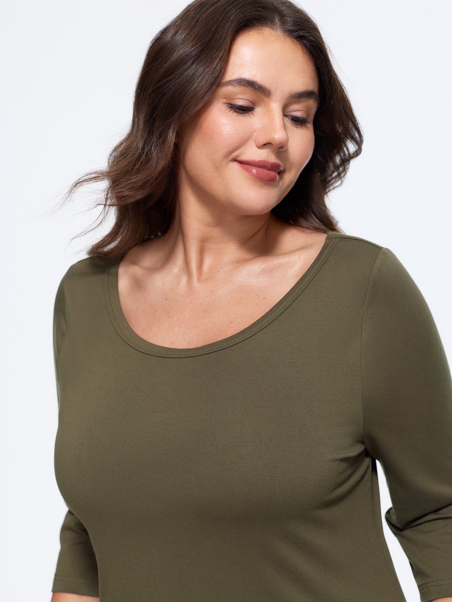 Supersoft Round Neck 3/4 Sleeve T-Shirt