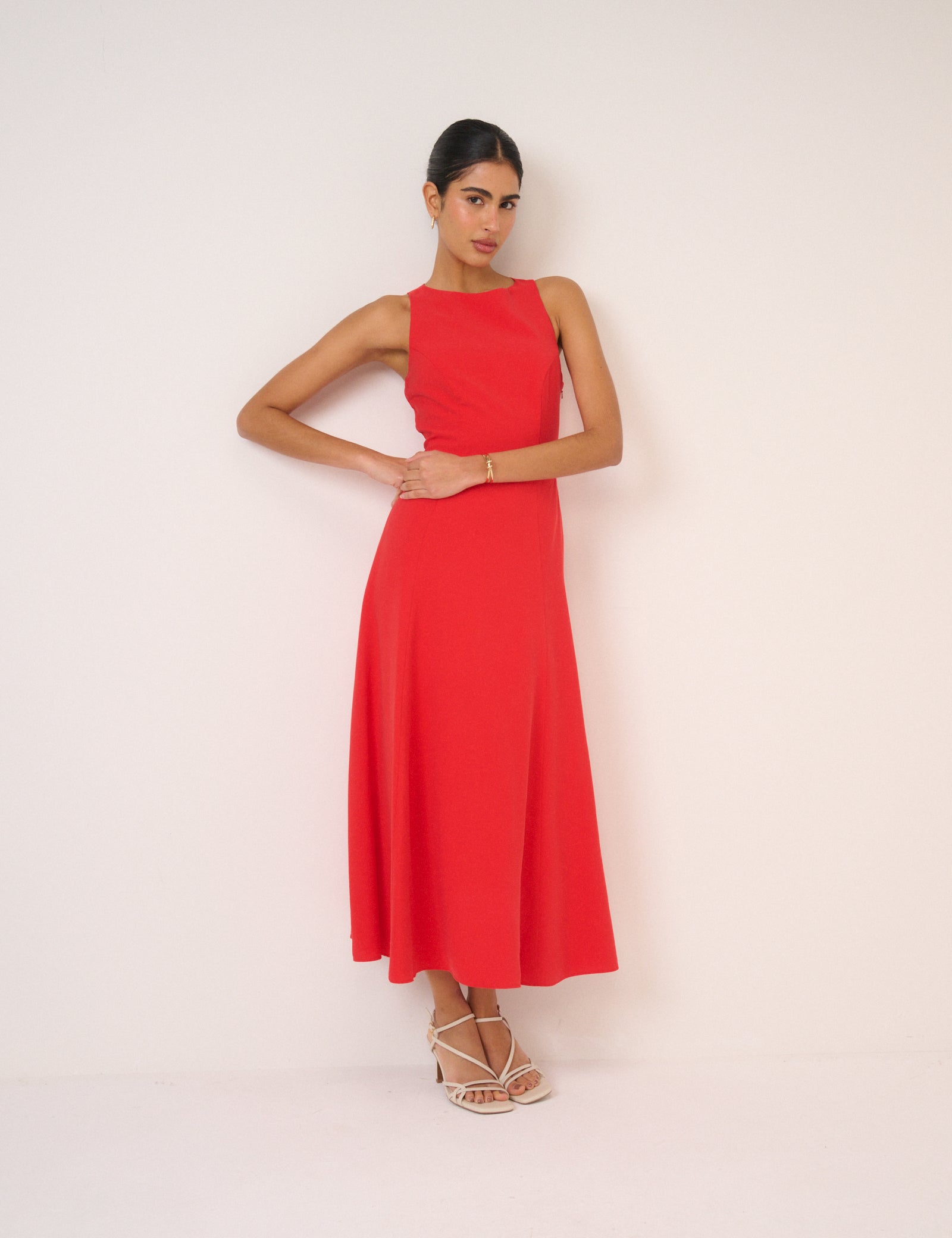 Red Reign Midi Dress