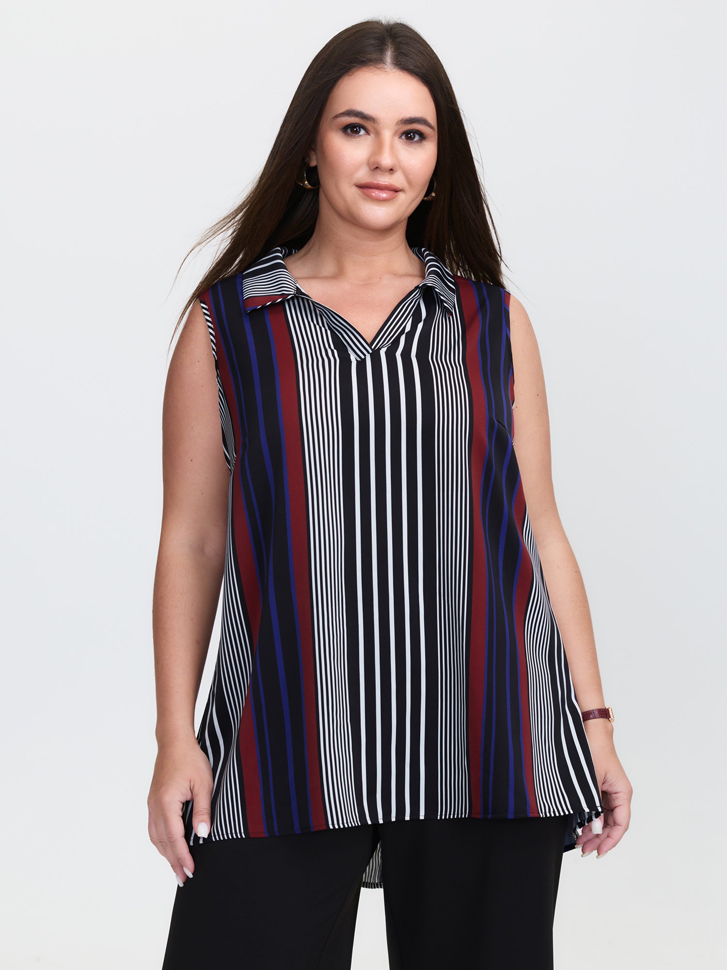 Striped Color Contrast Sleeveless Top