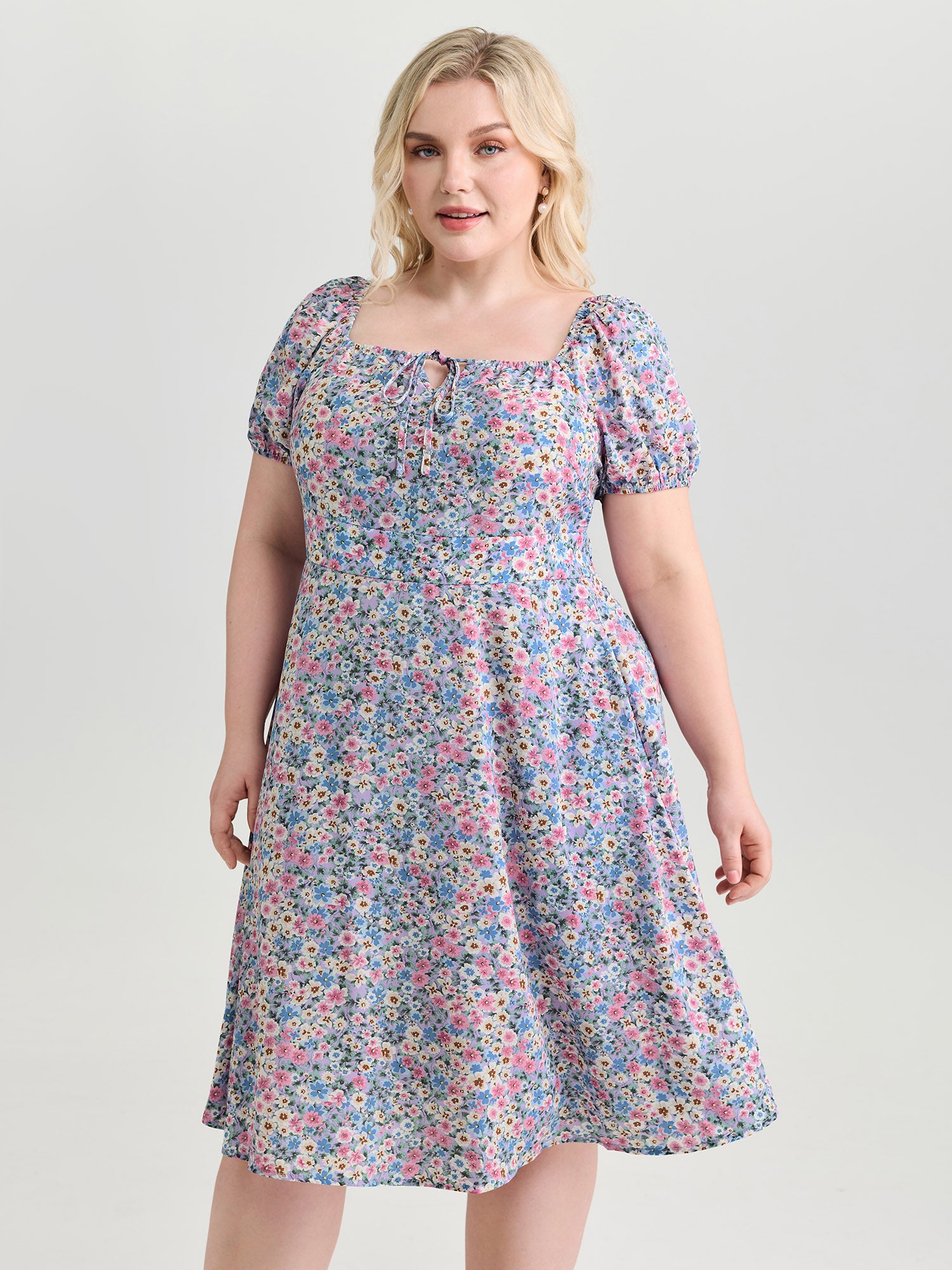 In Bloom Cinched-Waist Midi Dress