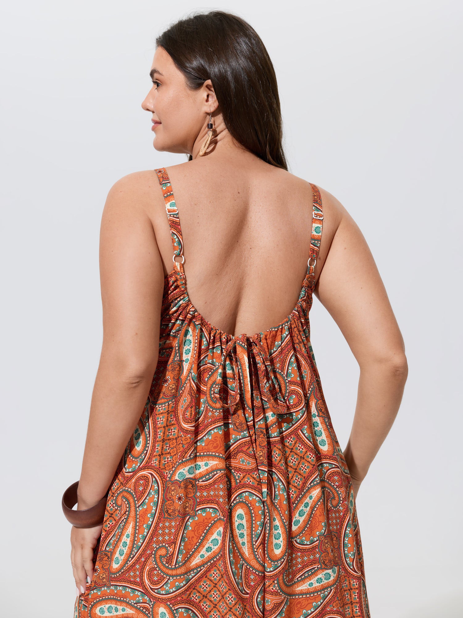 Paisley Print Backless Sleeveless Jumpsuit
