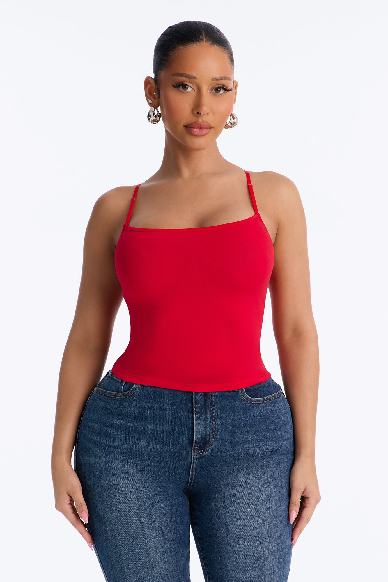Day To Day Adjustable Strap Cami Top - Red