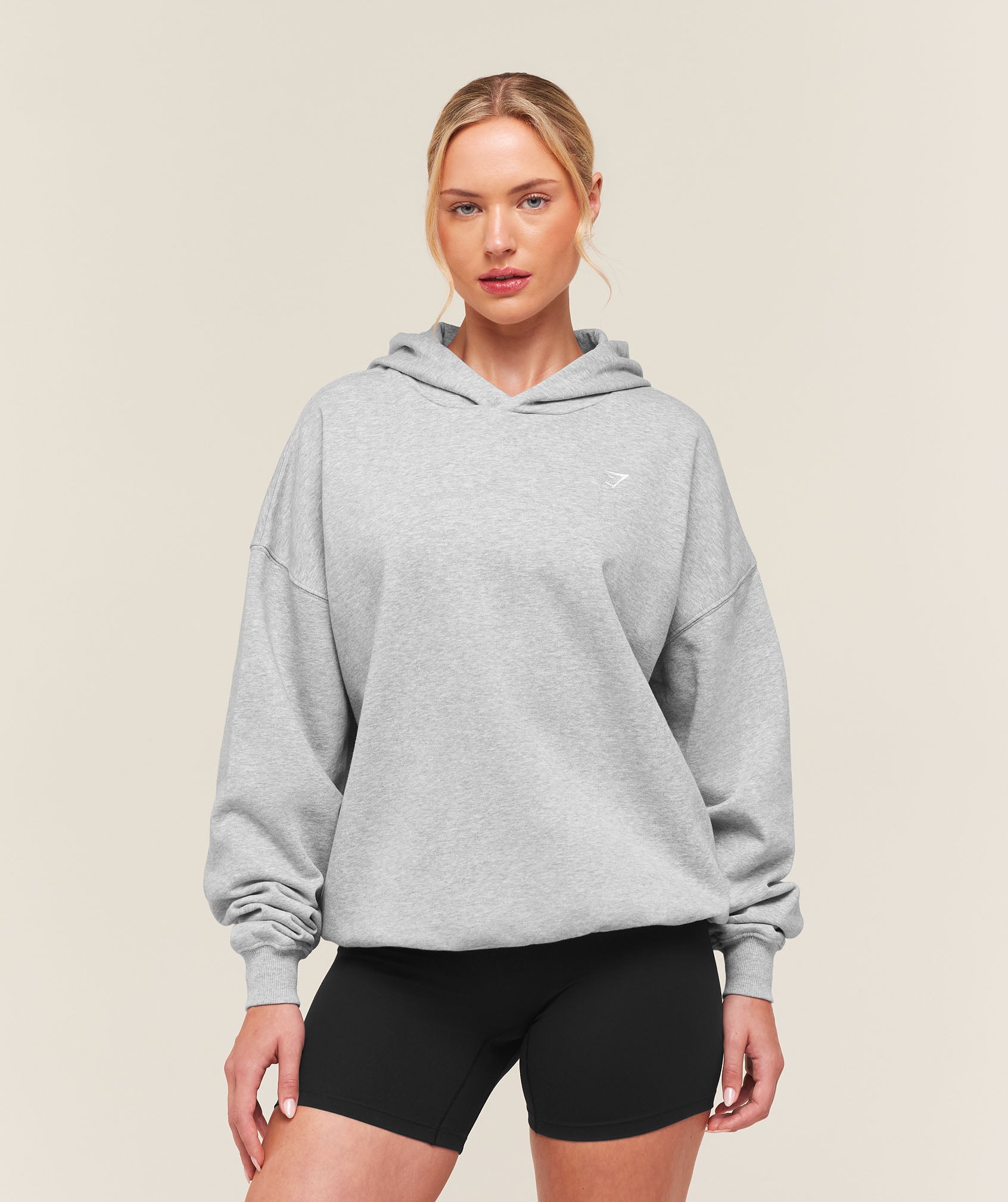 Gymshark Training Oversized Fleece Hoodie - Light Grey Core Marl
