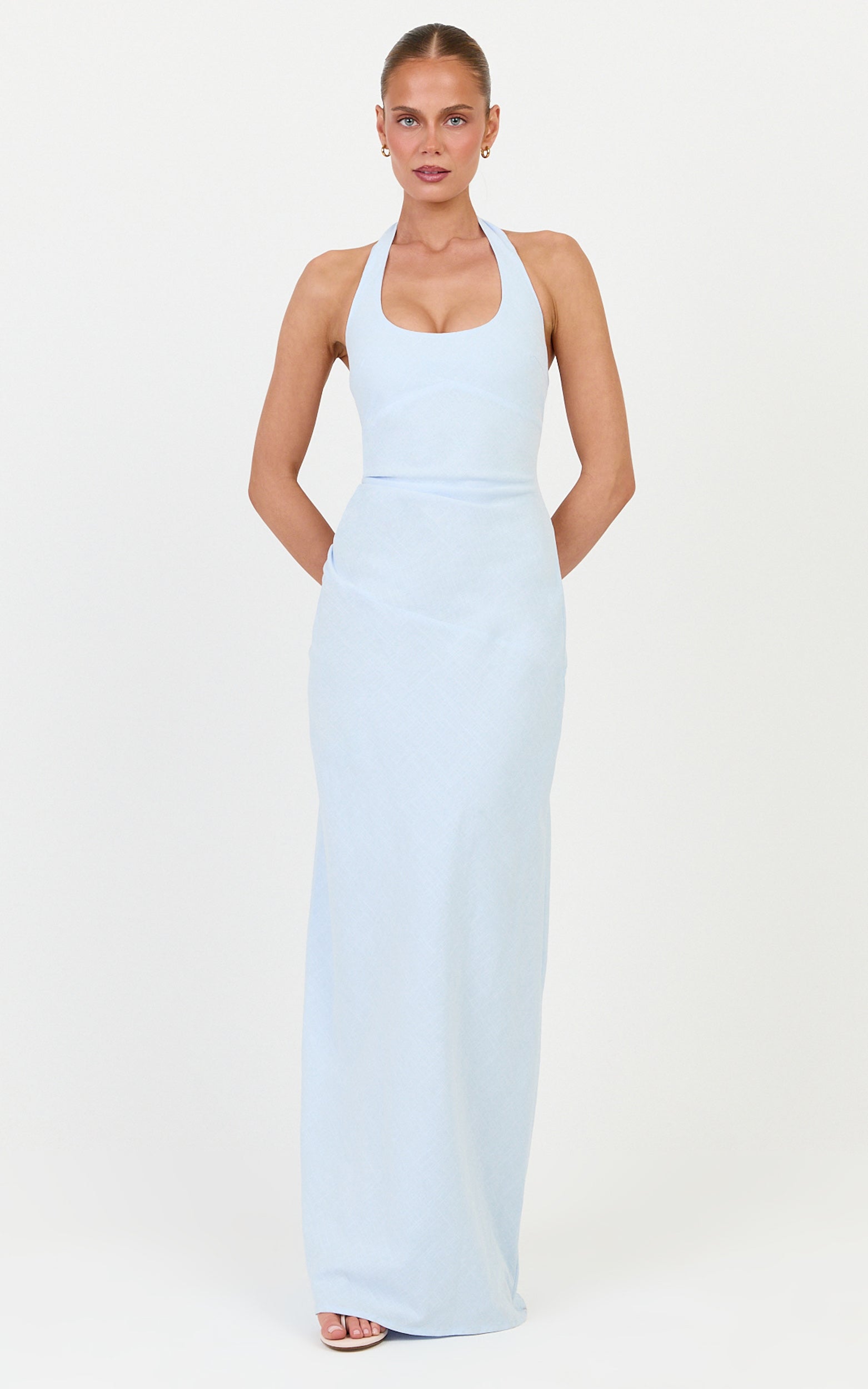 Breeze Maxi Dress - Halter Neck Maxi Dress in Pale Blue