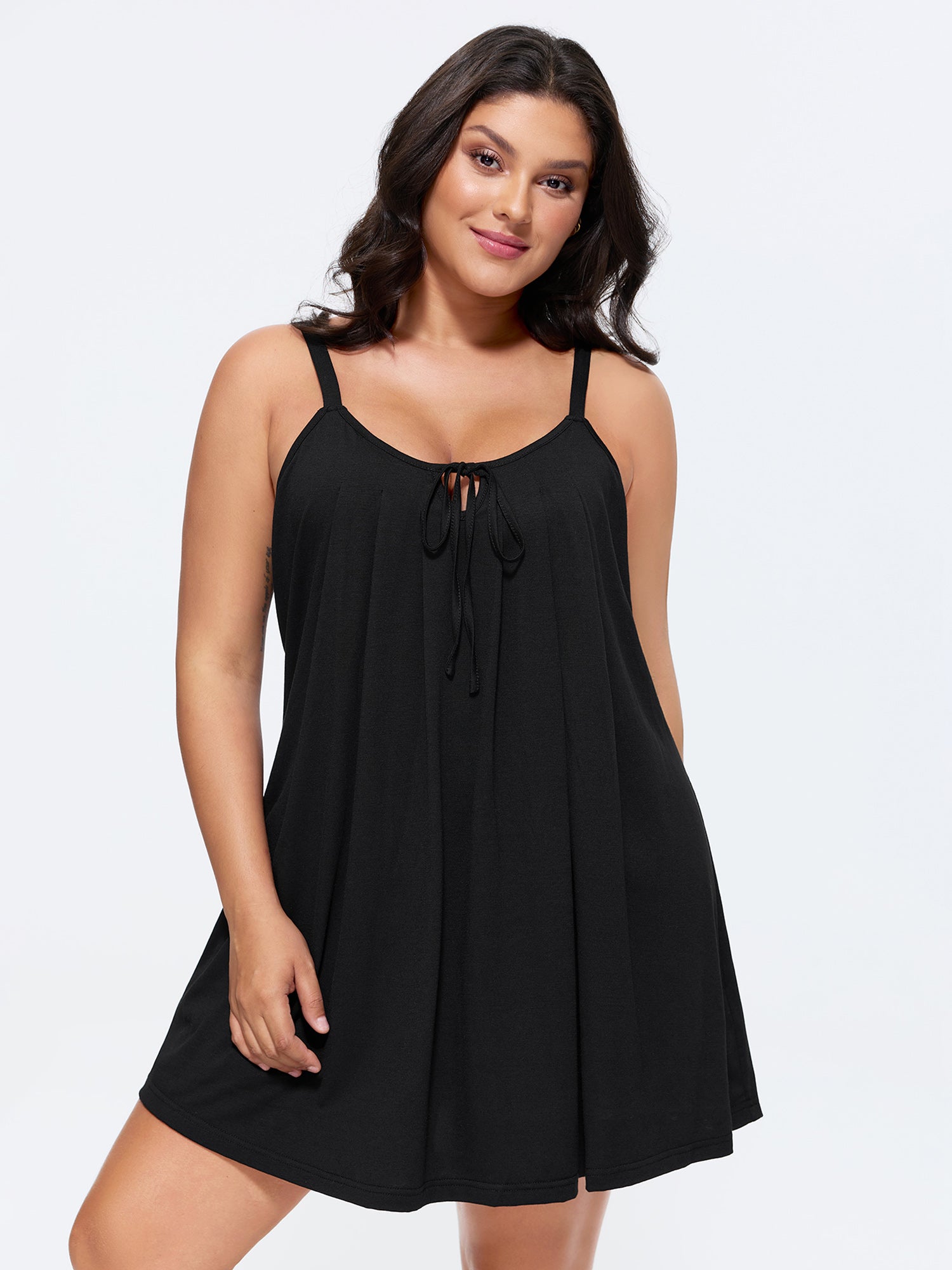 Supersoft Pleated Knotted Flowy Lounge Dress