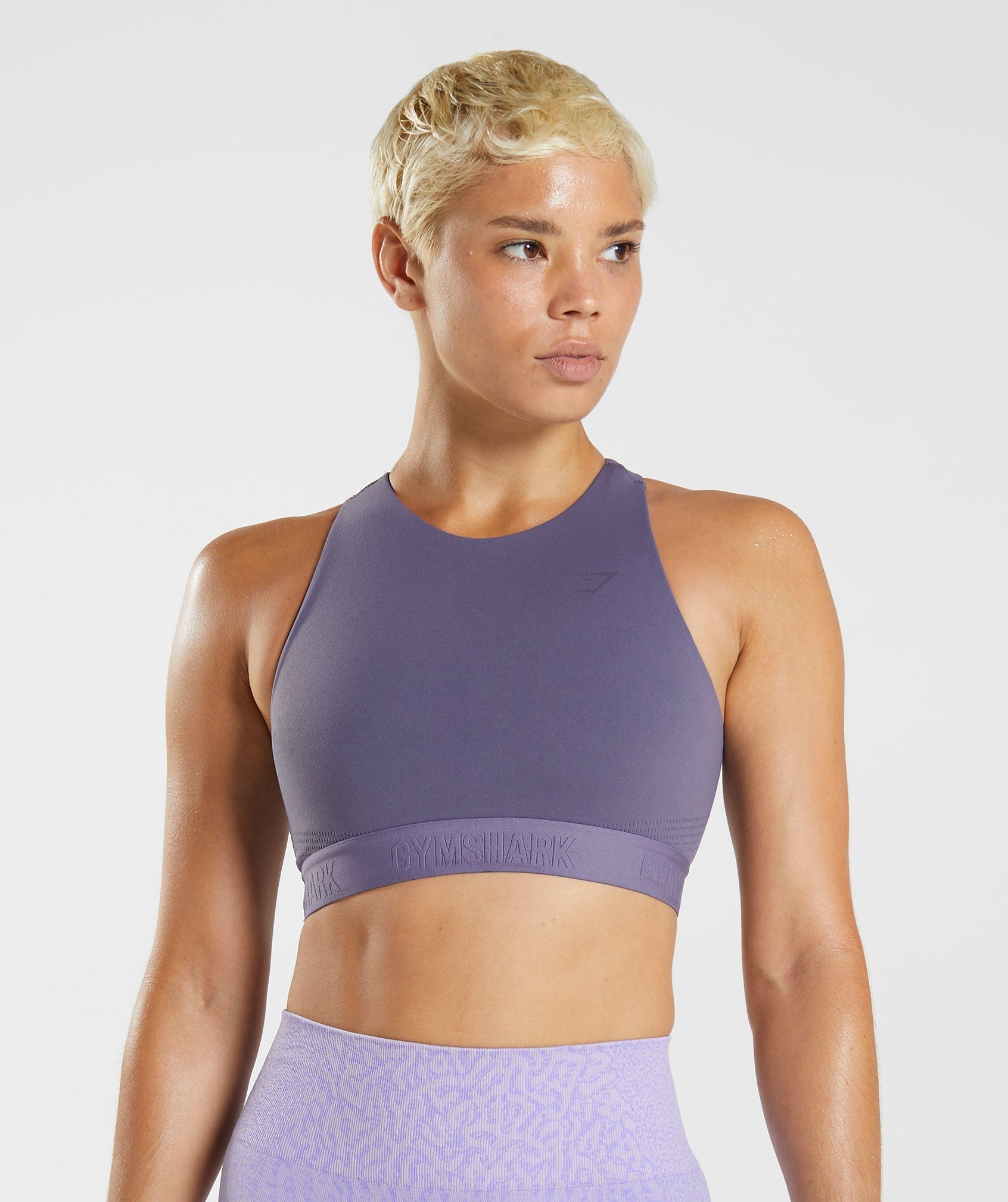 Gymshark 315 Performance High Neck Sports Bra - Purple