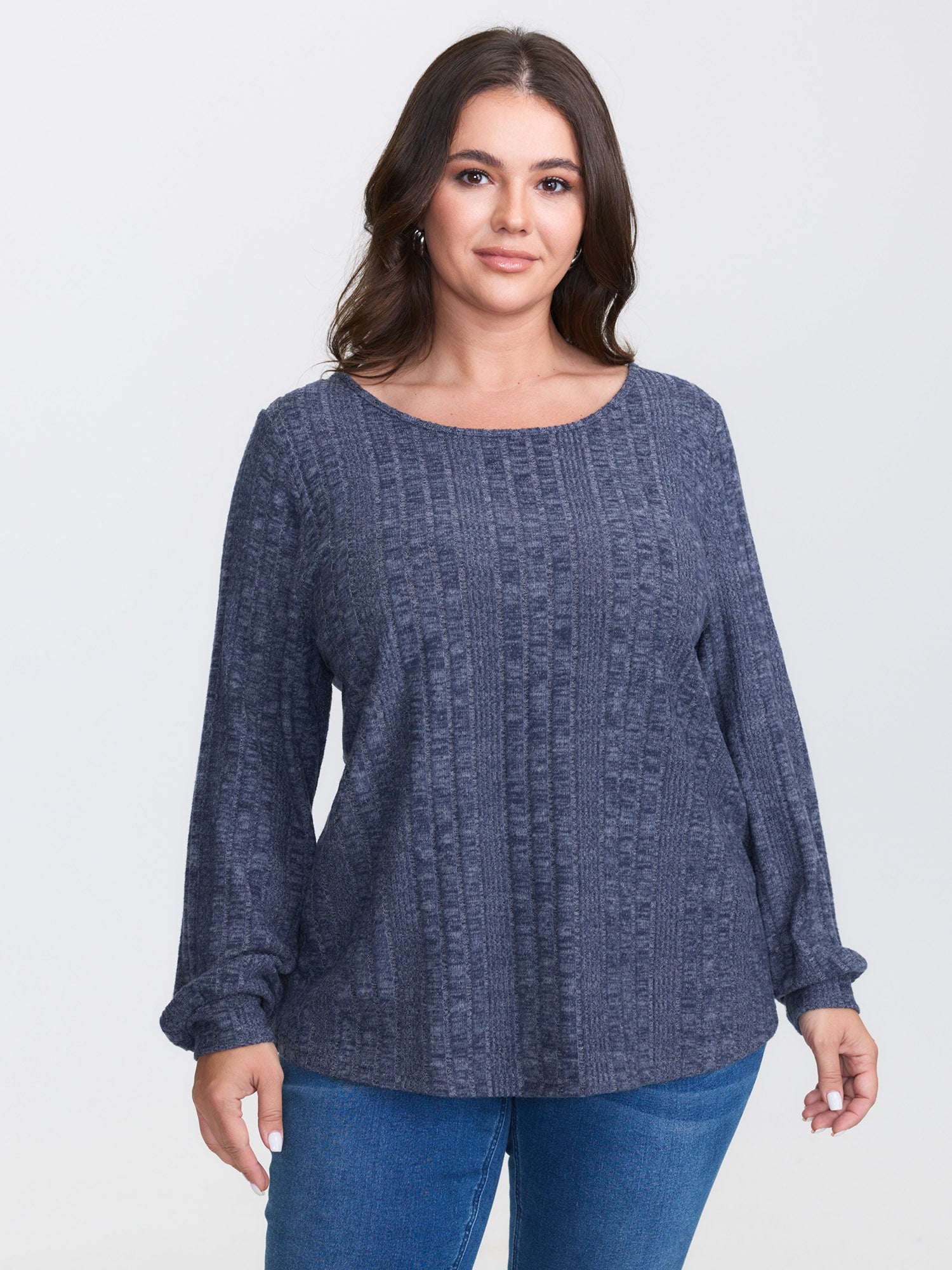 Textured Lace Trim Cut-Out Back Sweatshirt