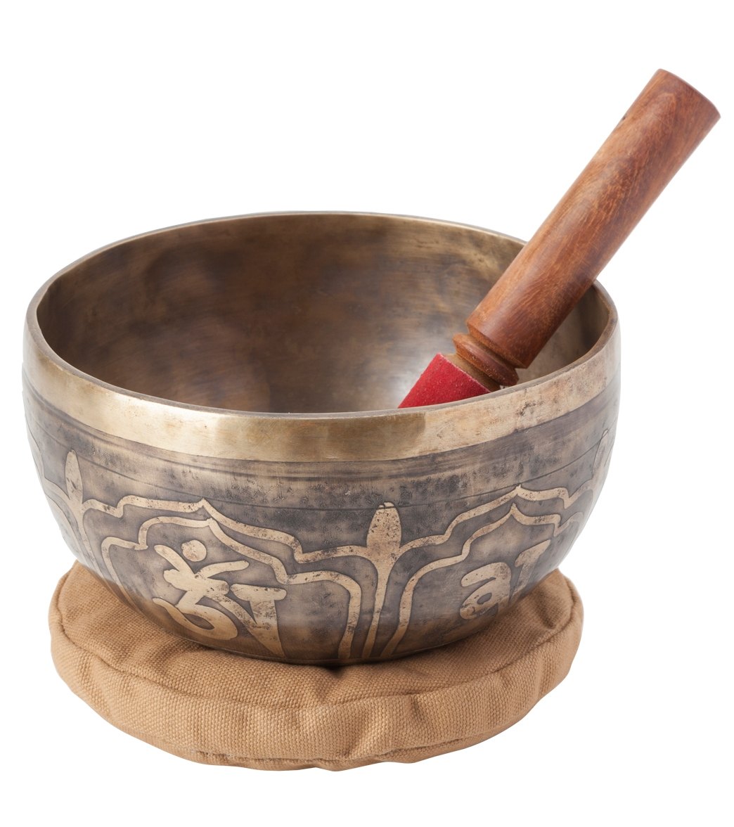 Sacred Space Medi Grade F#/F# Chakra Etched Tibetan Singing Bowl 6.75" #F922