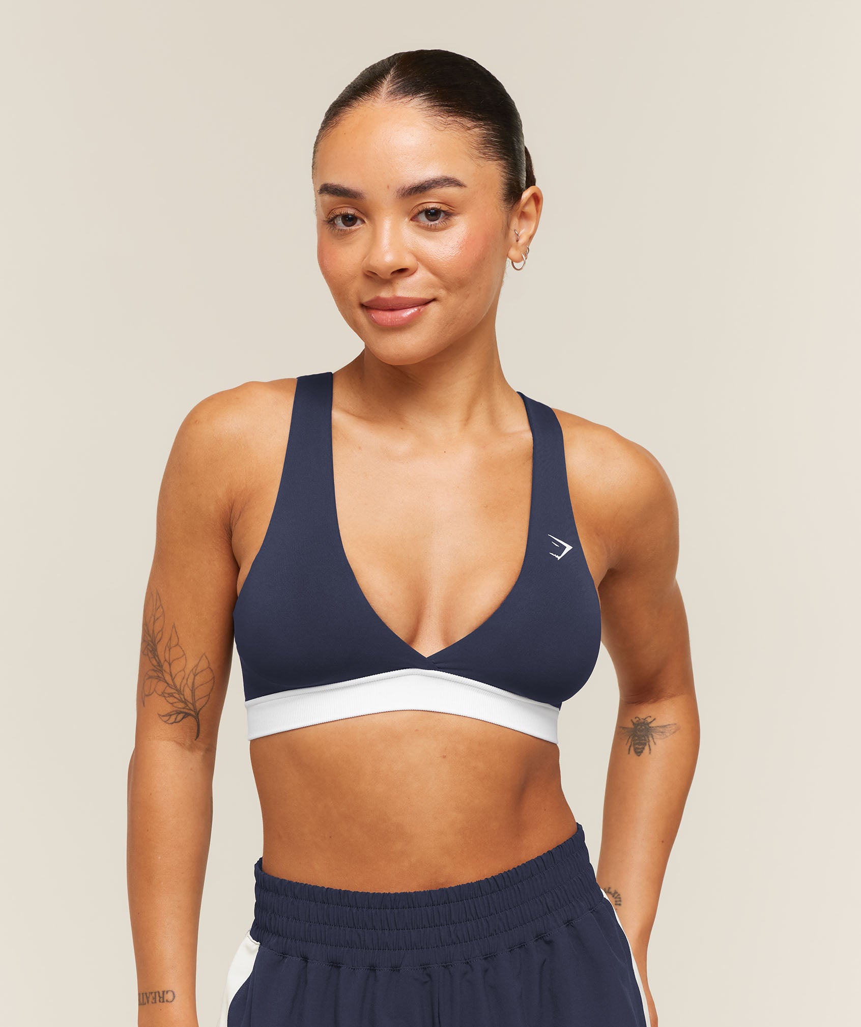 Gymshark Everyday Seamless Contrast Bra - Heavy Blue