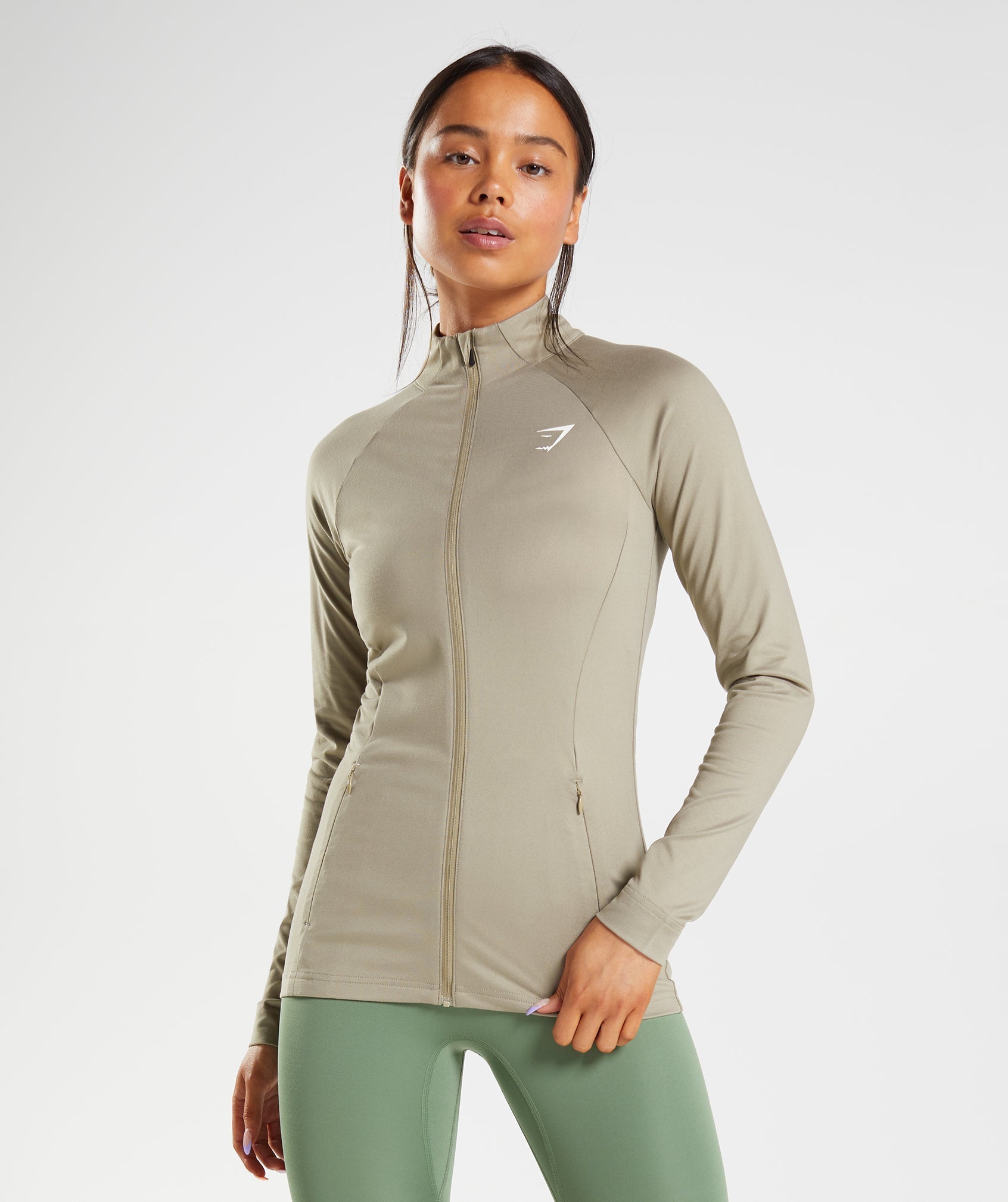 Gymshark Training Zip Up Jacket - Cement Brown
