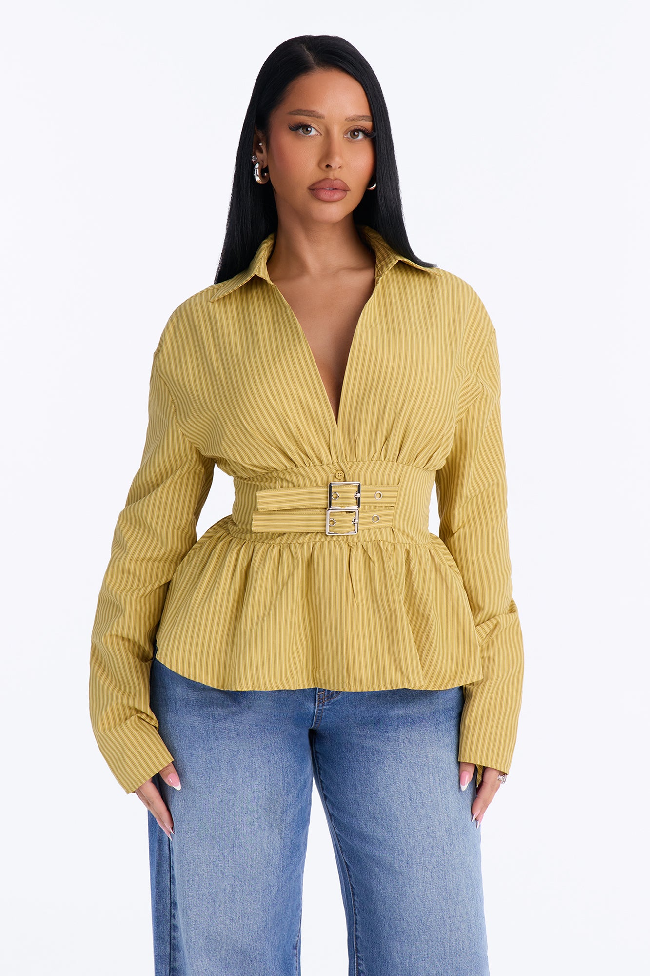 Close Moment Poplin Top - Yellow/combo