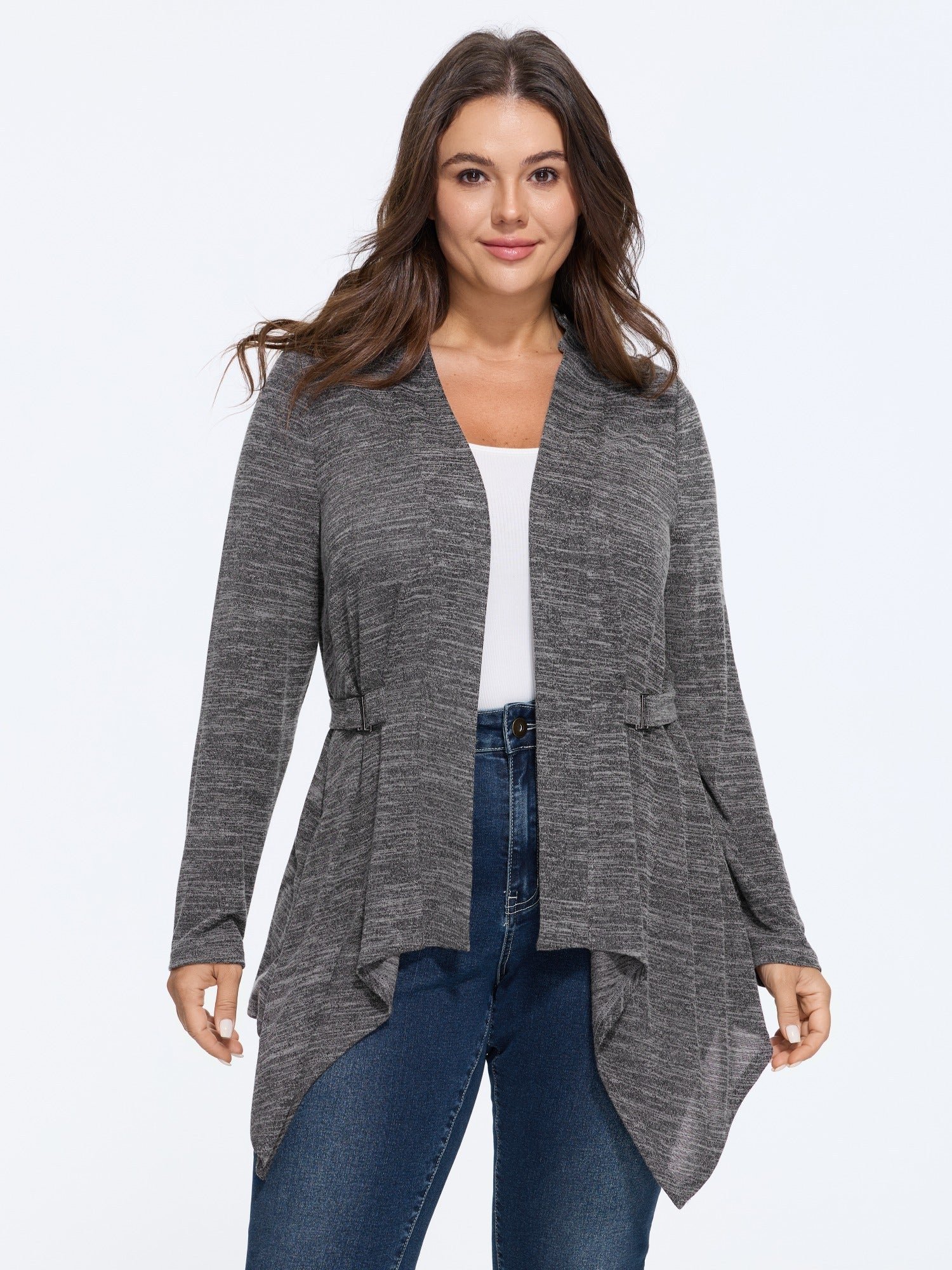 Supersoft Asymmetric Hem Open Front Cover Up