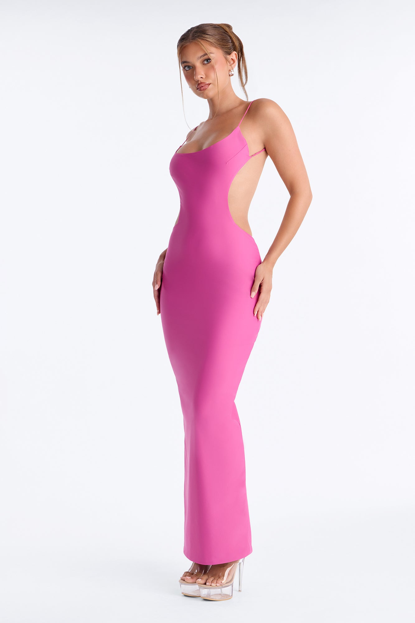 Evelina Form Double Lined Maxi Dress - Raspberry