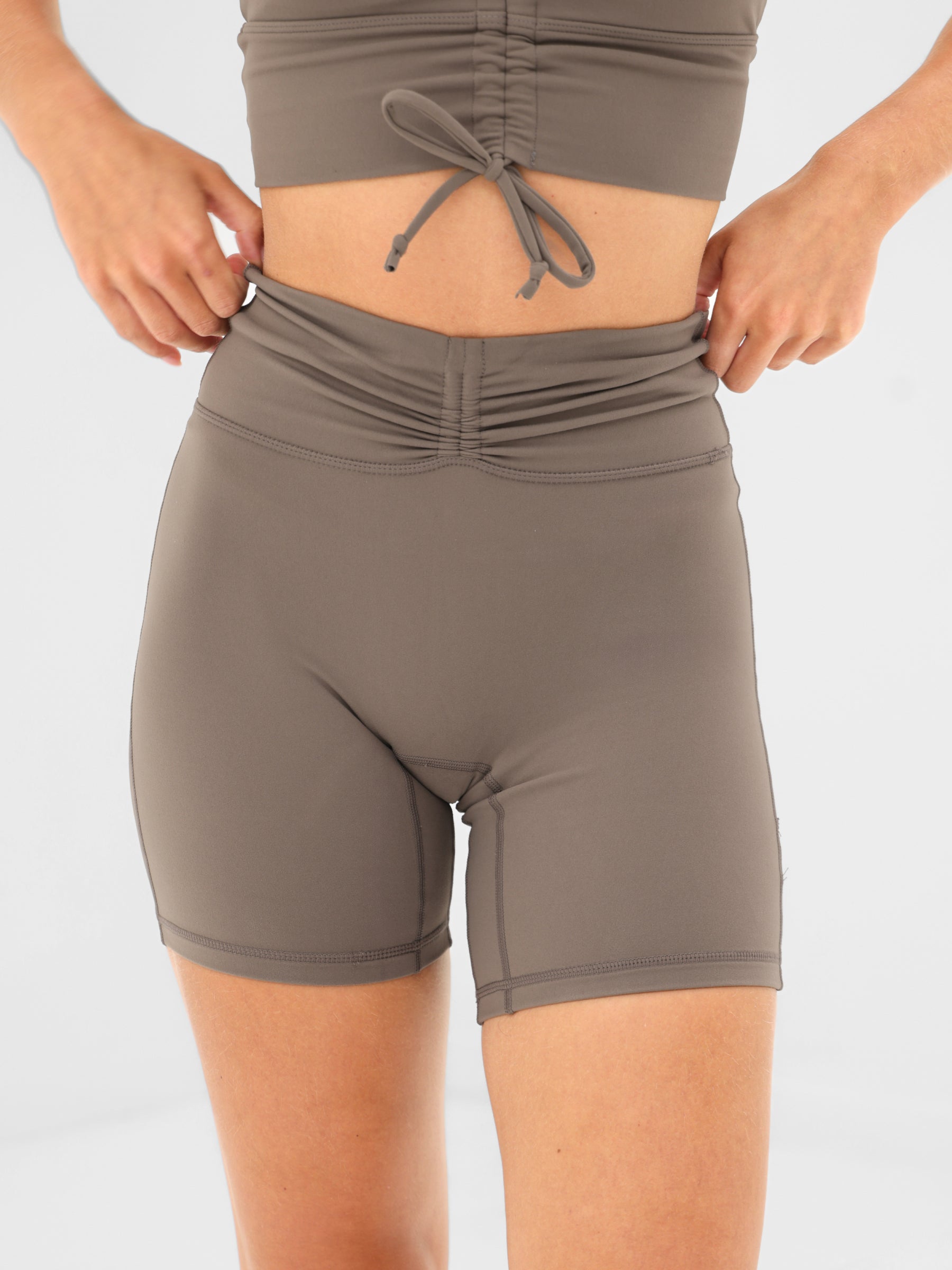 Ultimate Ruched Shorts - Ash Brown