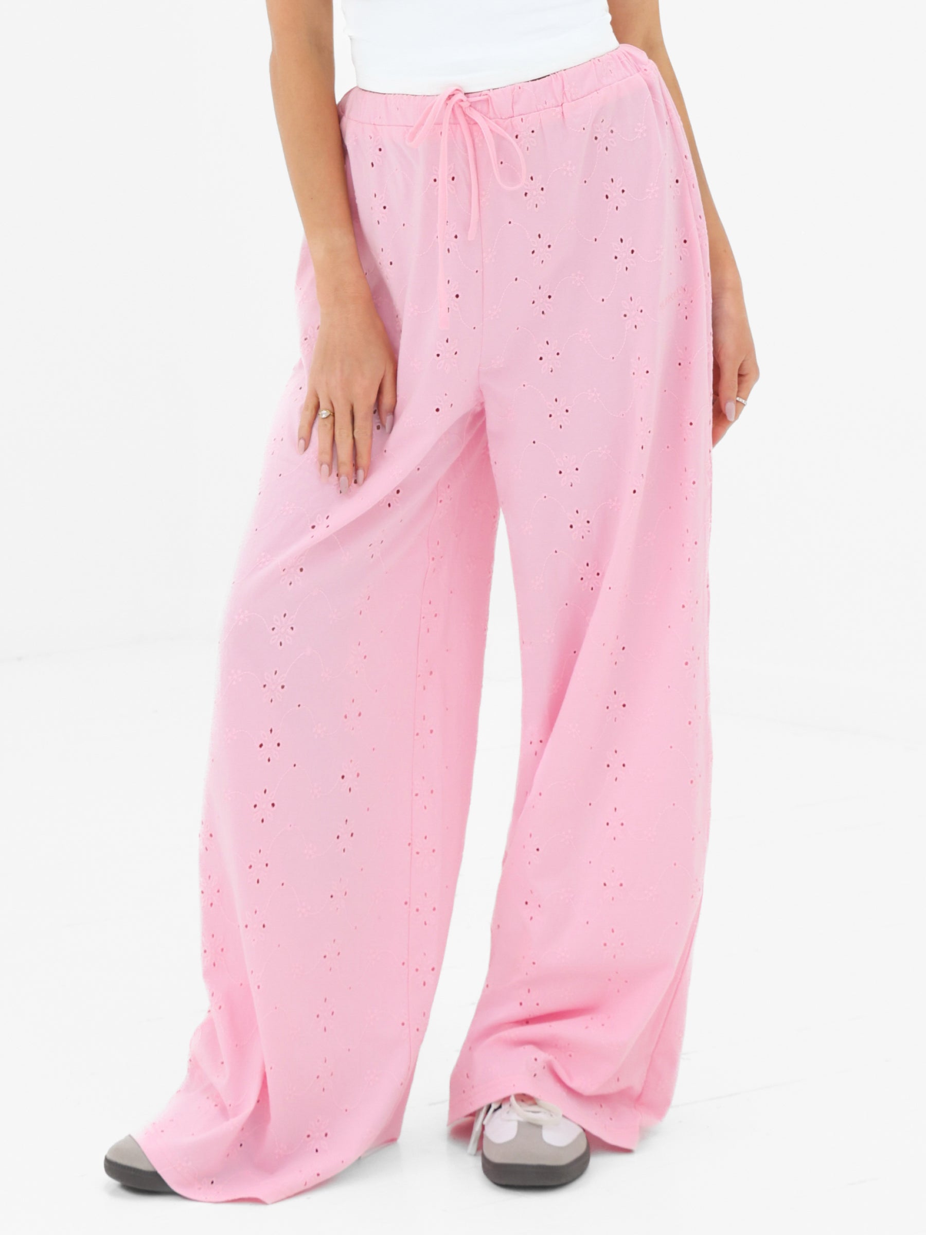 Amina Wide Leg Trousers - Pink