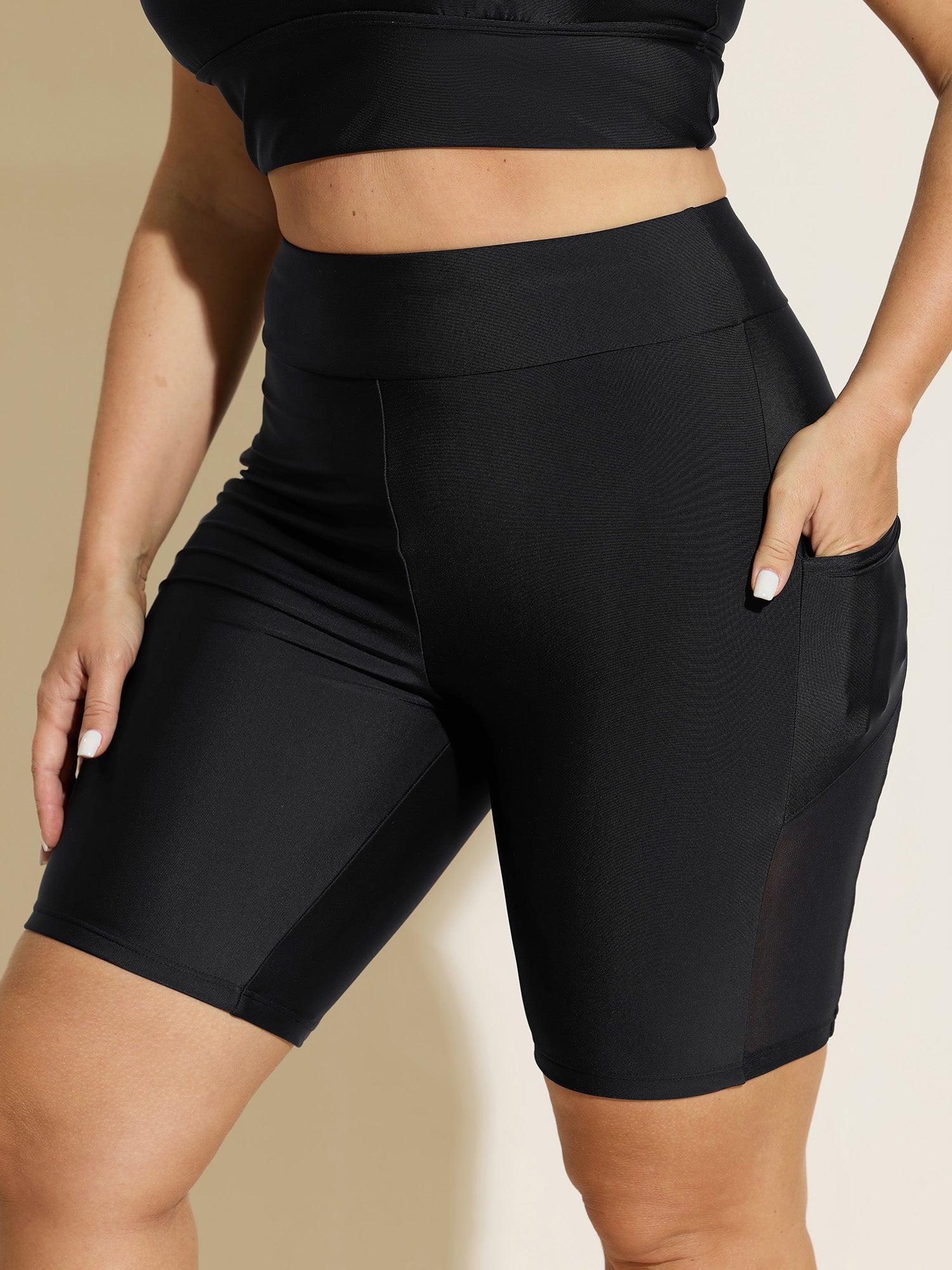 Spliced Mesh Plain Swim Bottoms