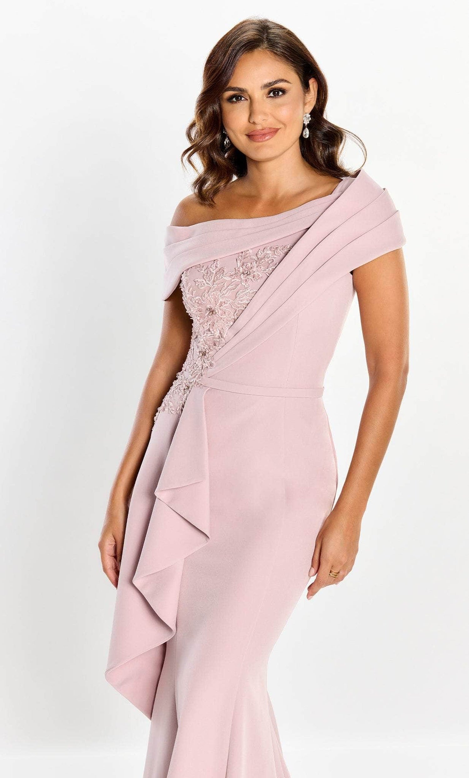 Montage by Mon Cheri M2208 - Pleated Short Sleeve Formal Gown