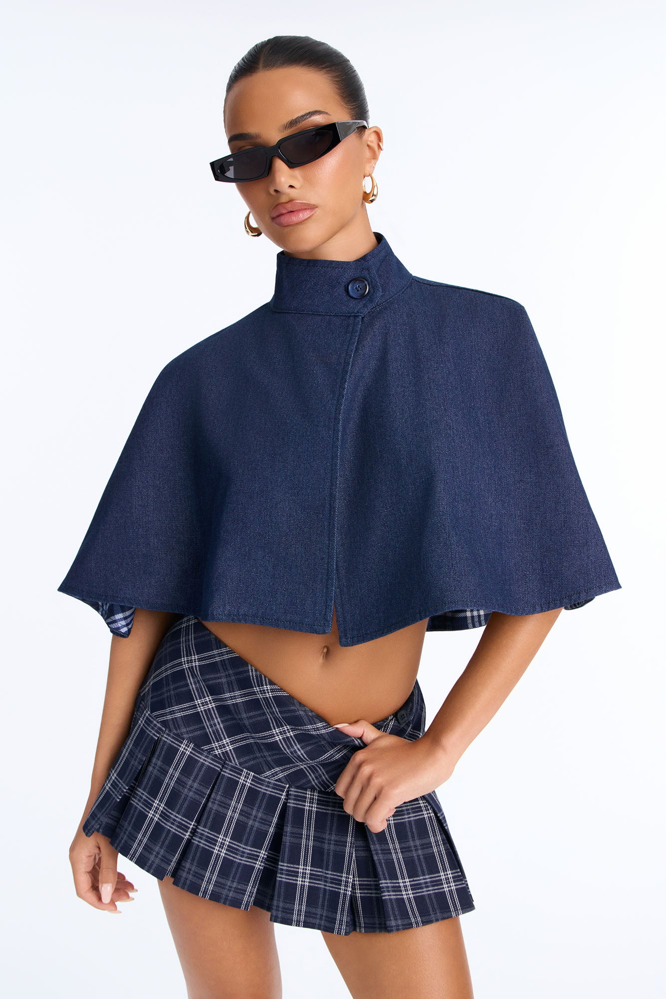 Prep Society Denim Cape - Dark Wash