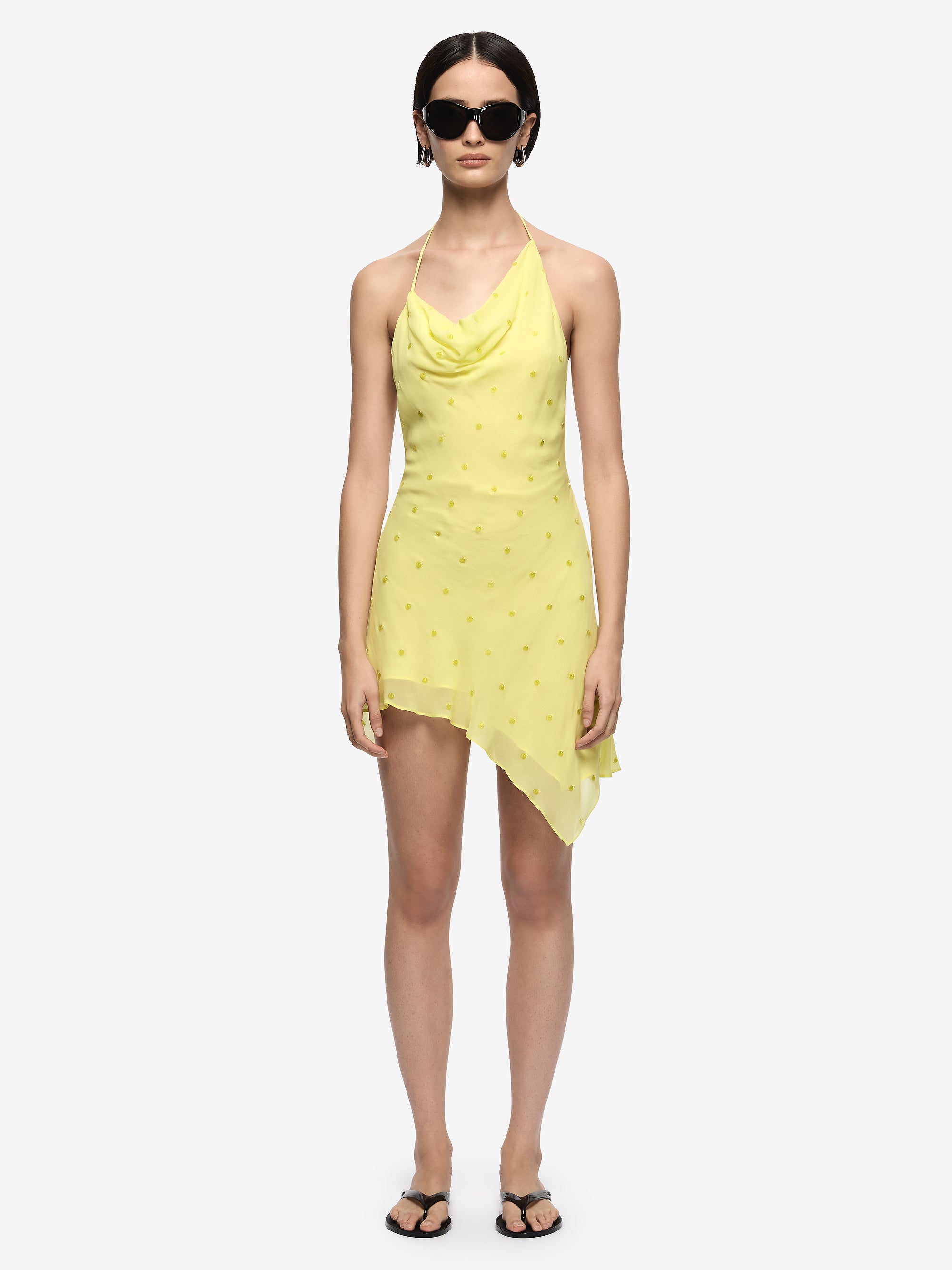 SOLACE HALTER MINI DRESS - CITRUS