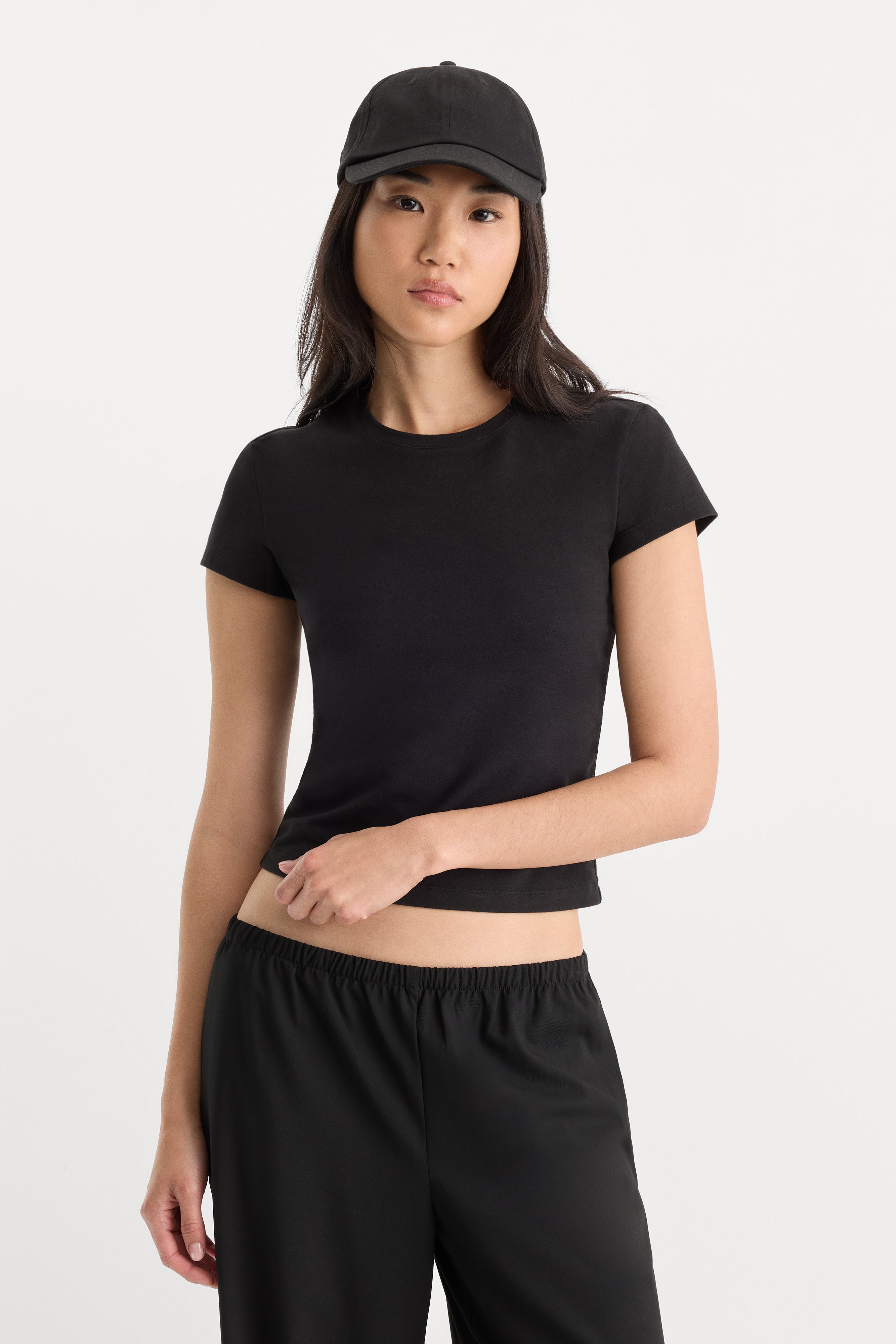THE CAP SLEEVE TEE | BLACK001