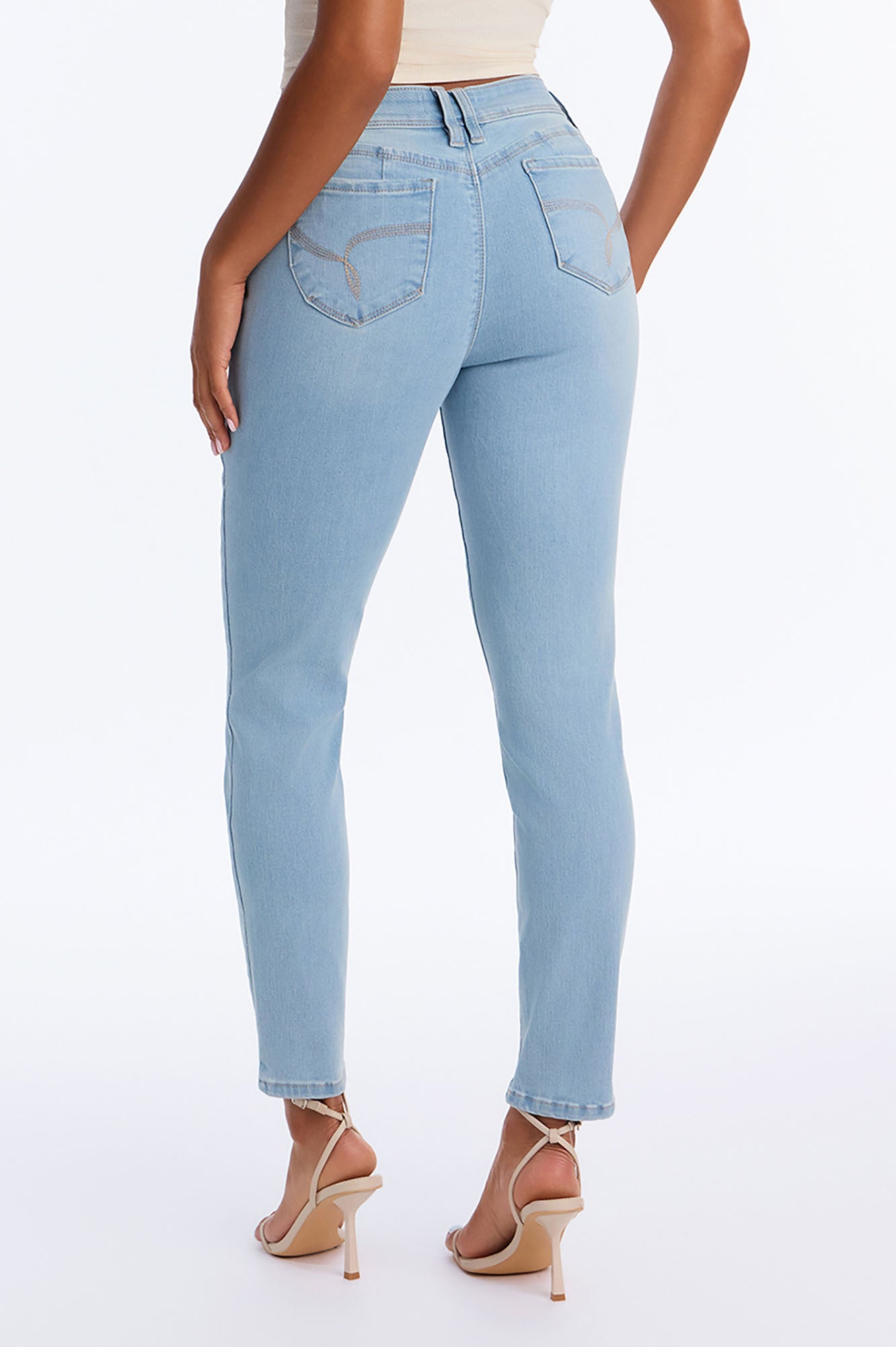 Shape Shift Booty Lifter Stretch Skinny Jeans - Light Wash