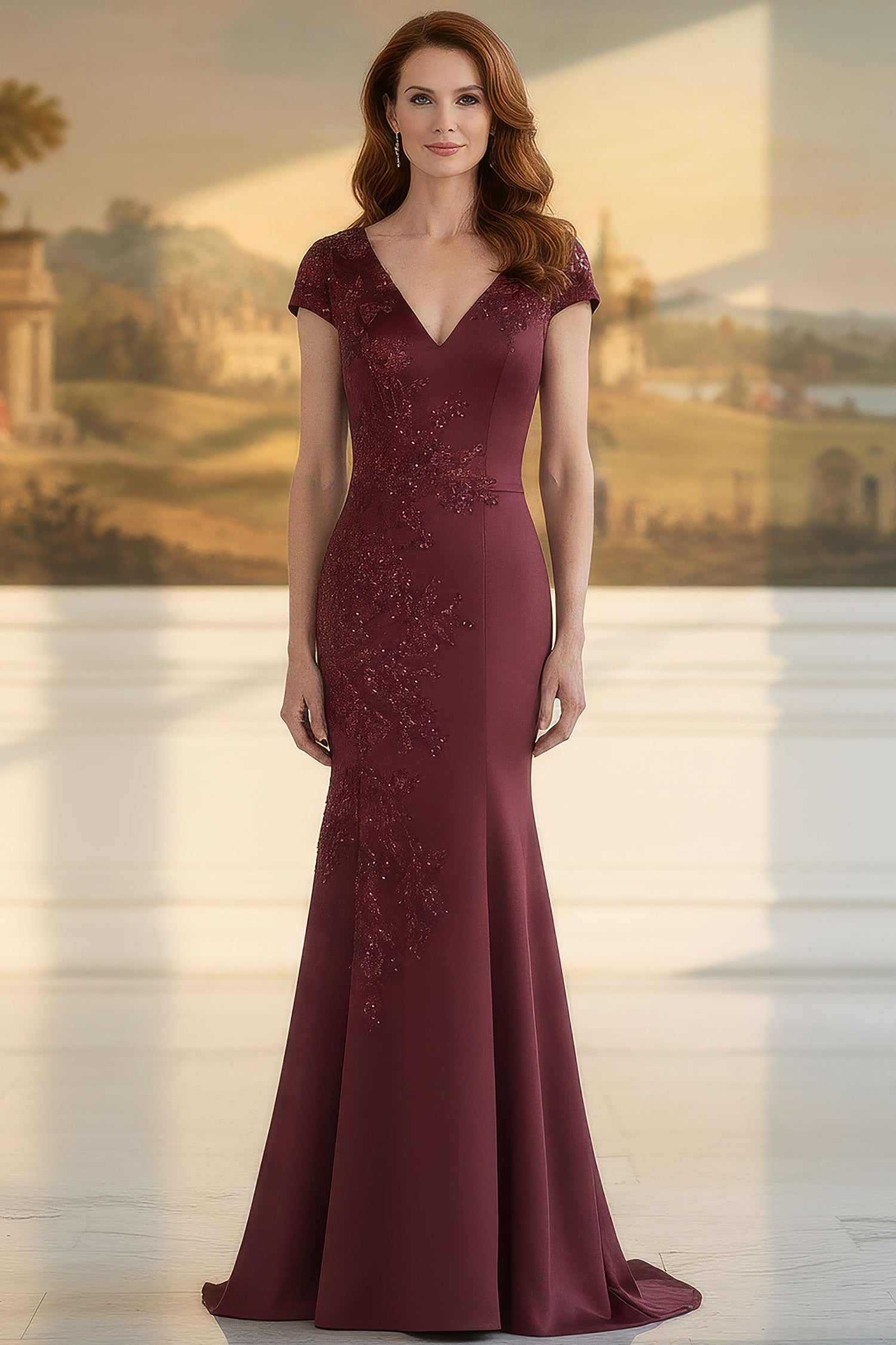MGNY By Mori Lee 2070061 - Beaded Lace Mermaid Evening Gown
