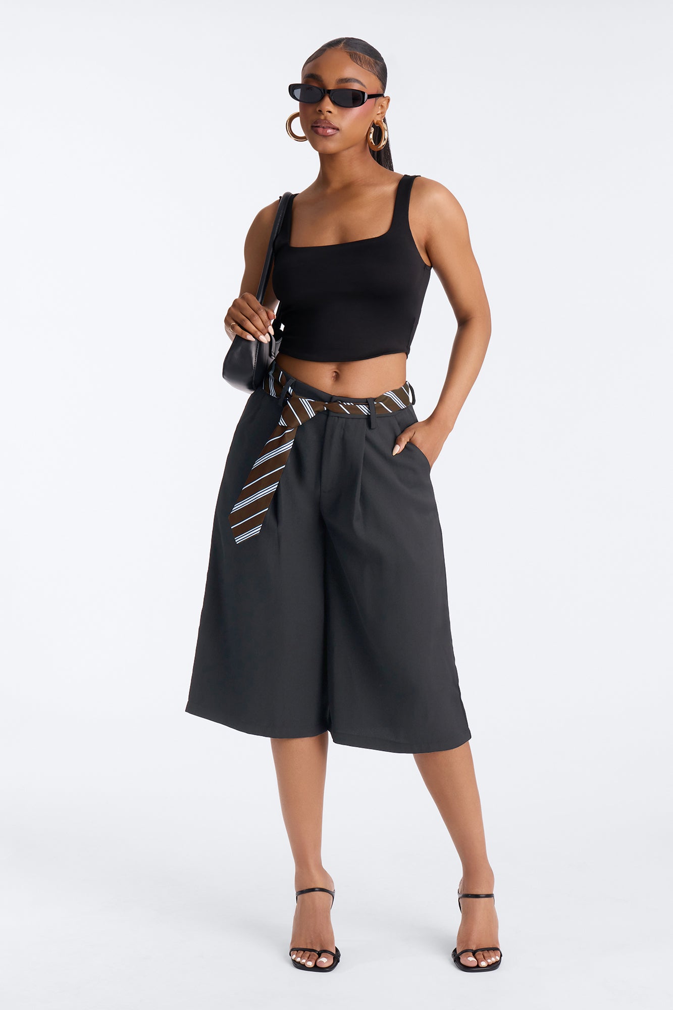 All Tied Up Trouser Bermuda Short - Charcoal