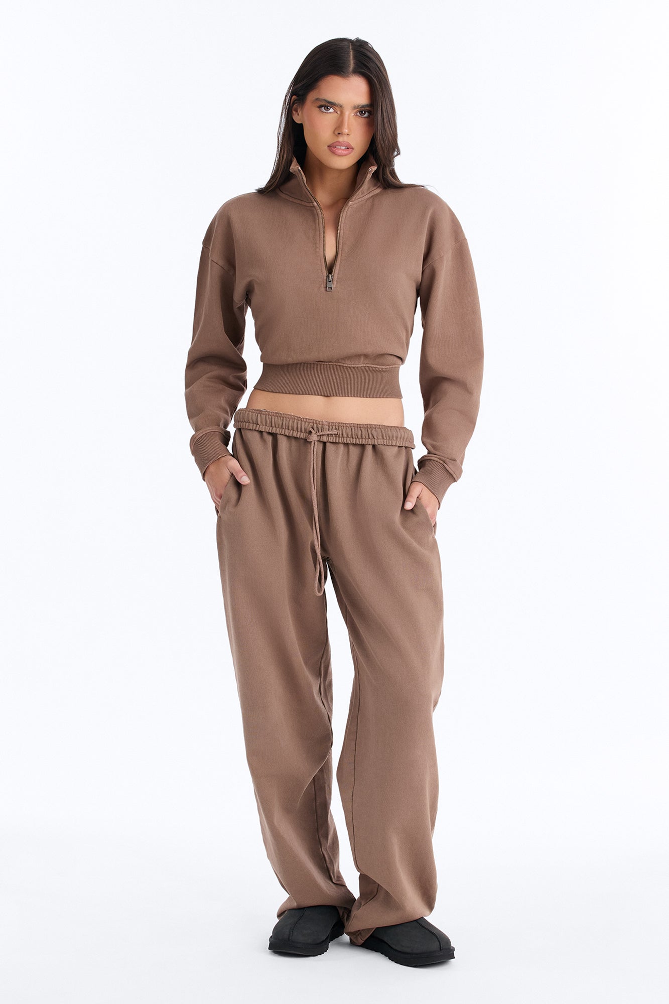 TERRY Classic Straight Leg Sweatpant - Washed Mocha