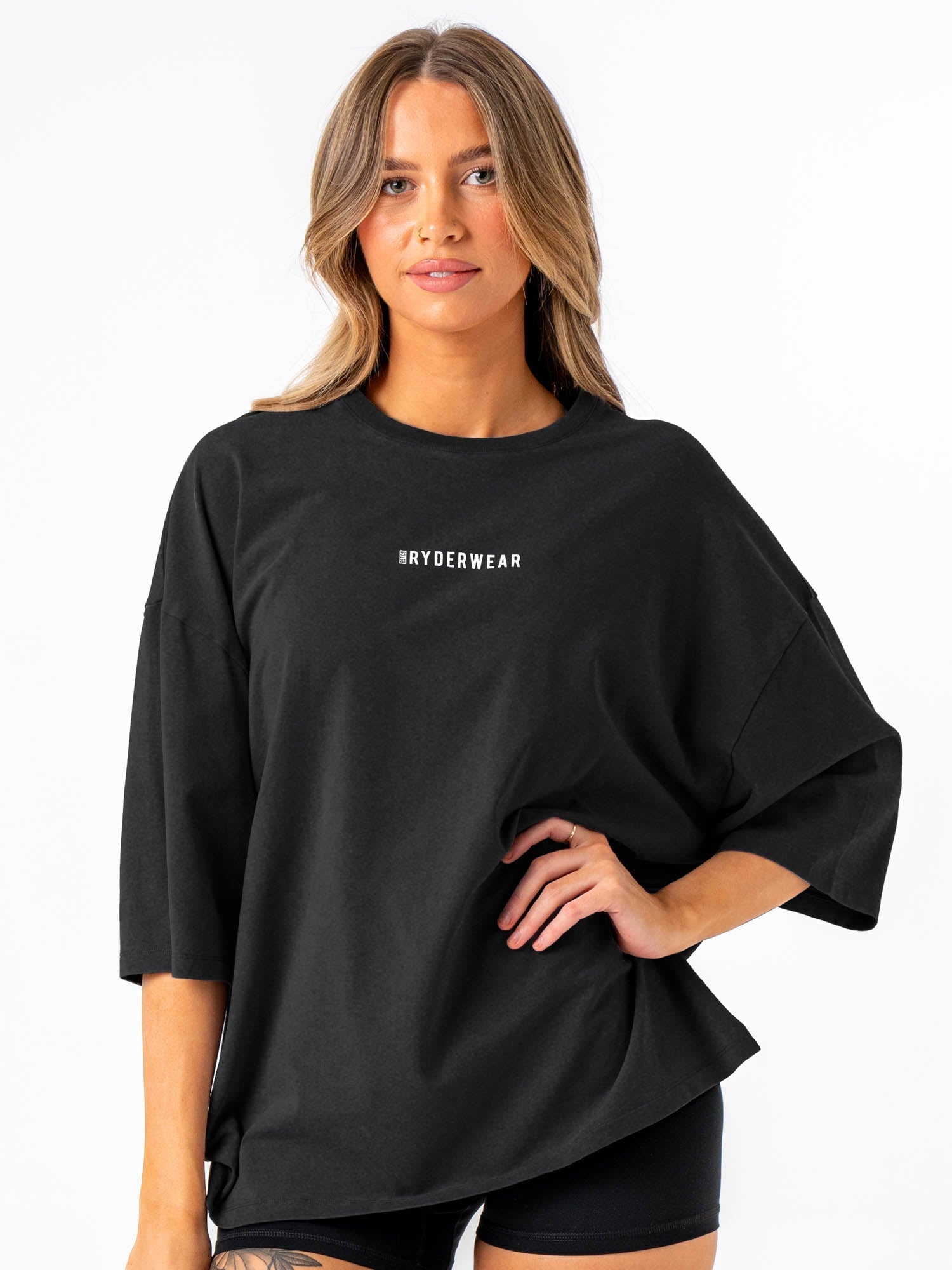 Pursuit Oversized T-Shirt - Black Stonewash