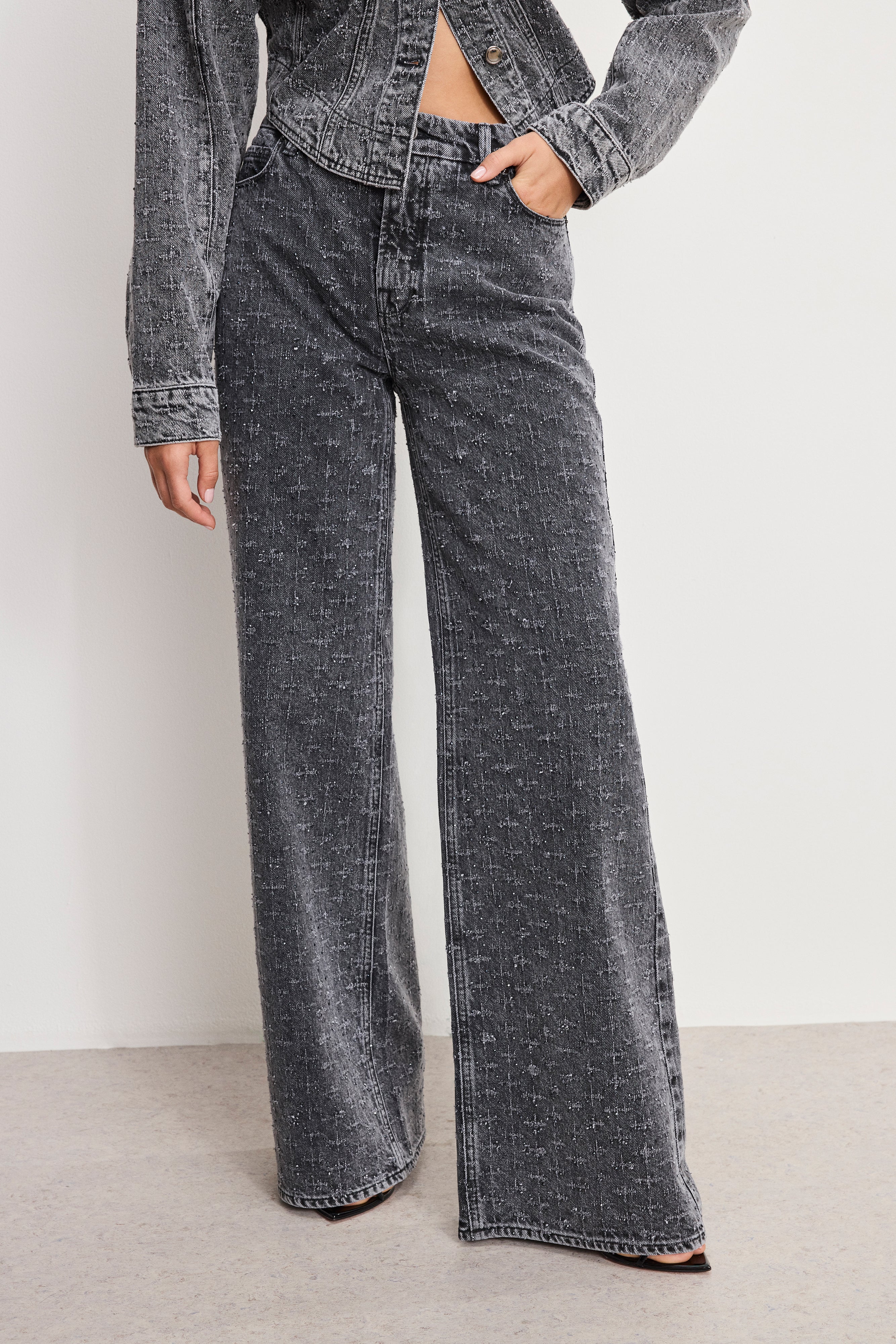 DOLLY JOLEANS CRYSTAL RELAXED JEANS  | BLACK415