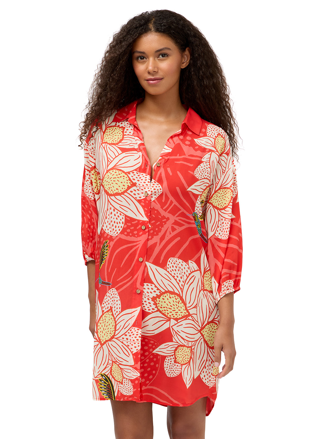 Johnny Was Women's Zerua JW x Ashley Percival Button Down Shirt Dress