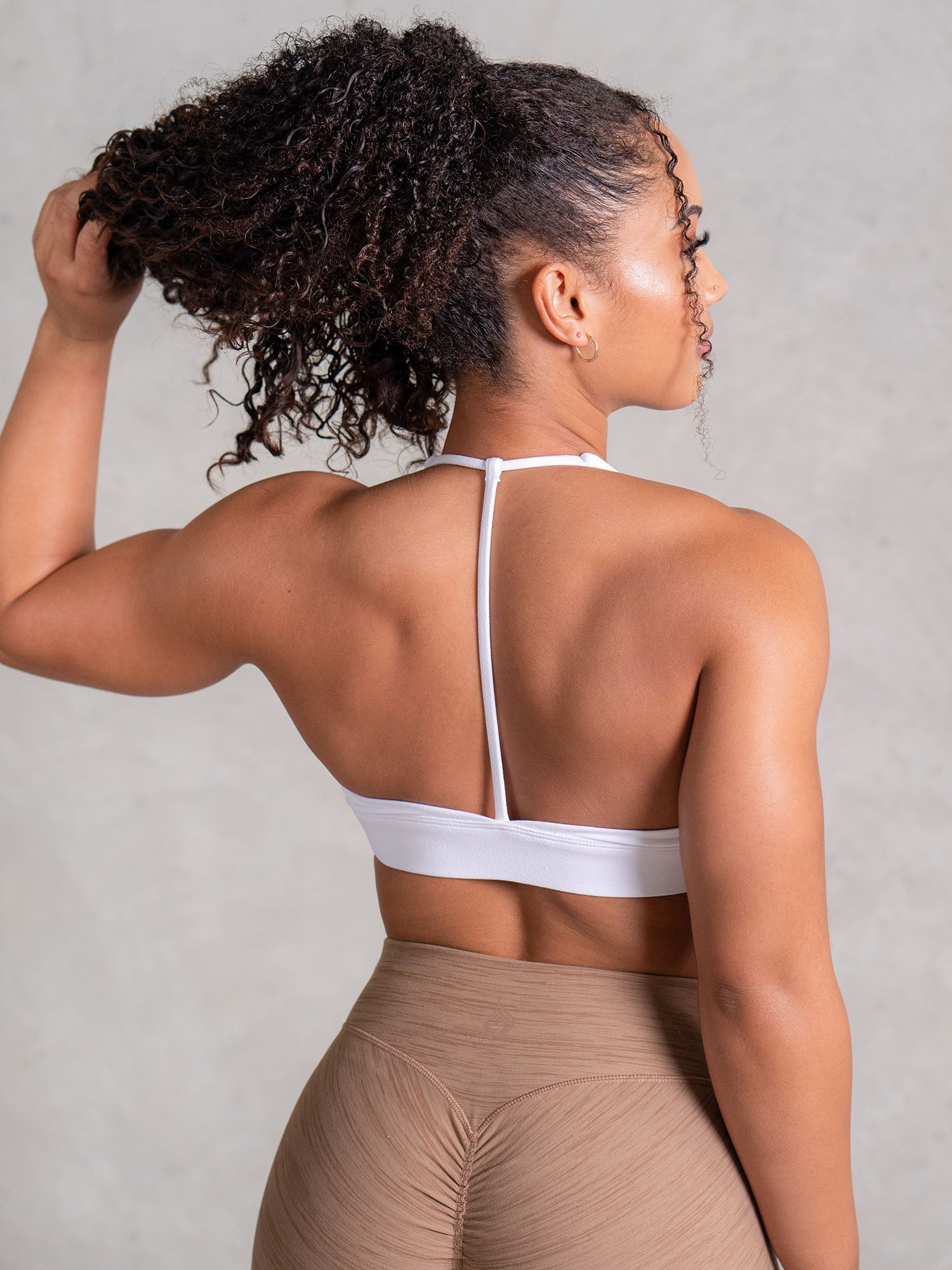 Icon V Neck Sports Bra - White