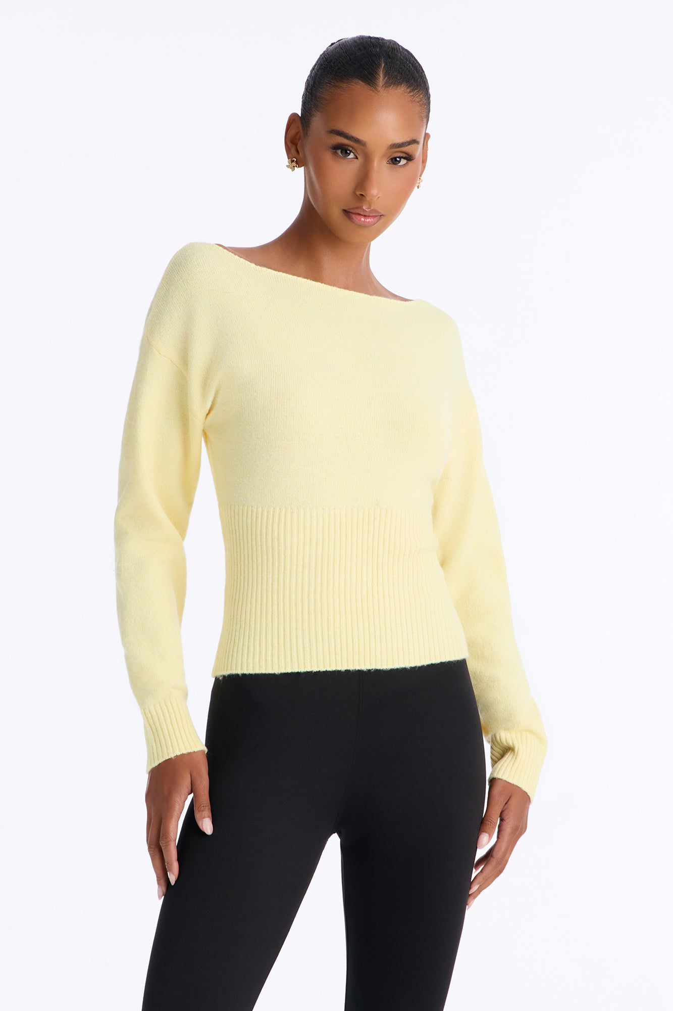 Kaila Cinched Waist Sweater - Butter Yellow