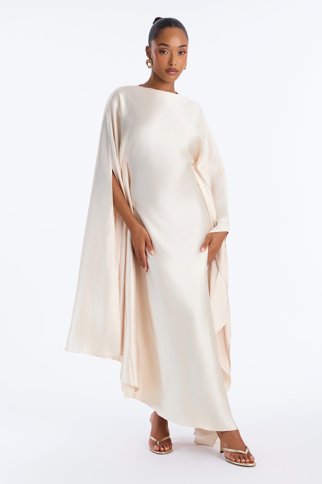 Luxury Lifestyle Only Satin Maxi Dress - Champagne