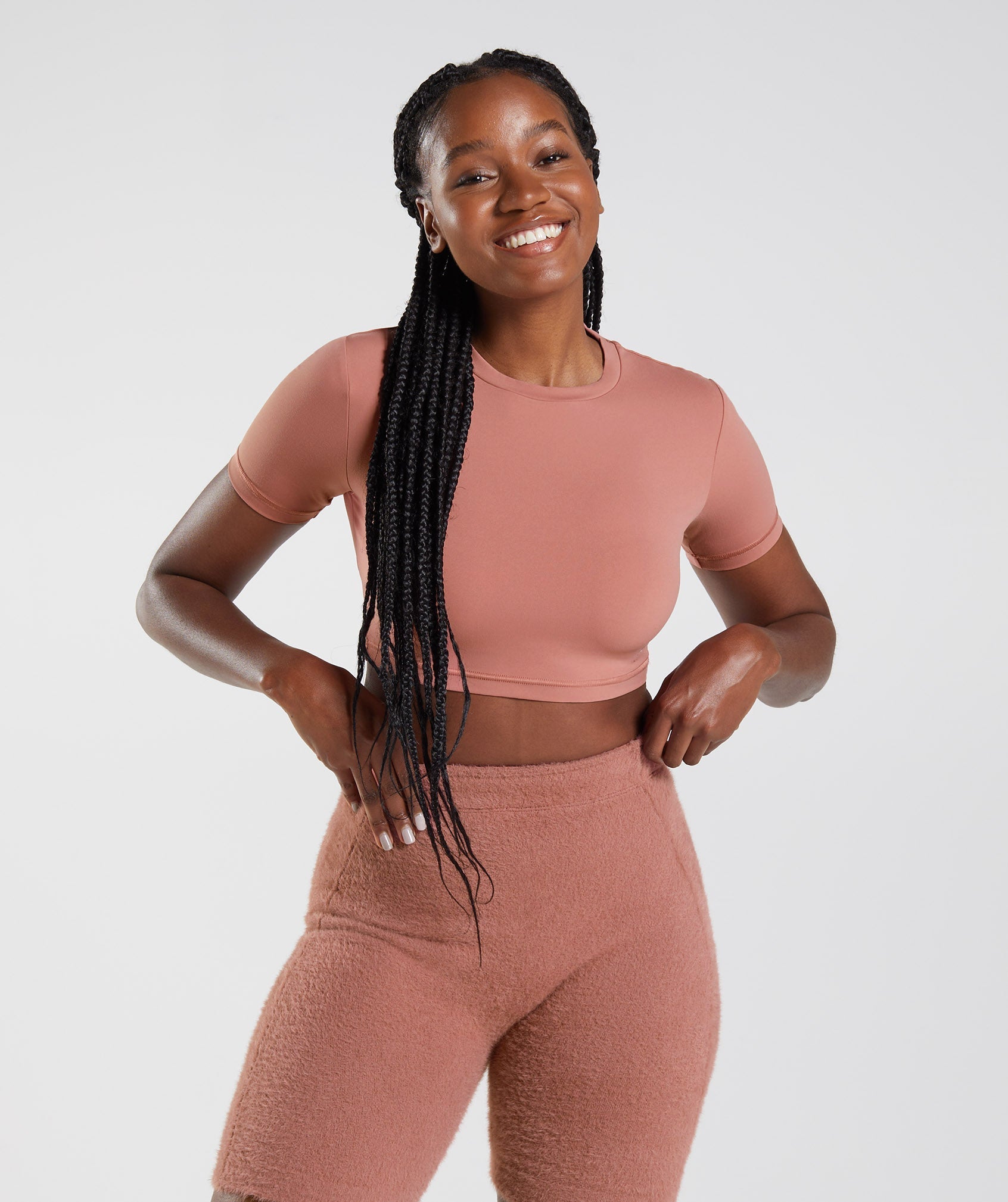 Gymshark Whitney Short Sleeve Crop Top - Canyon Red