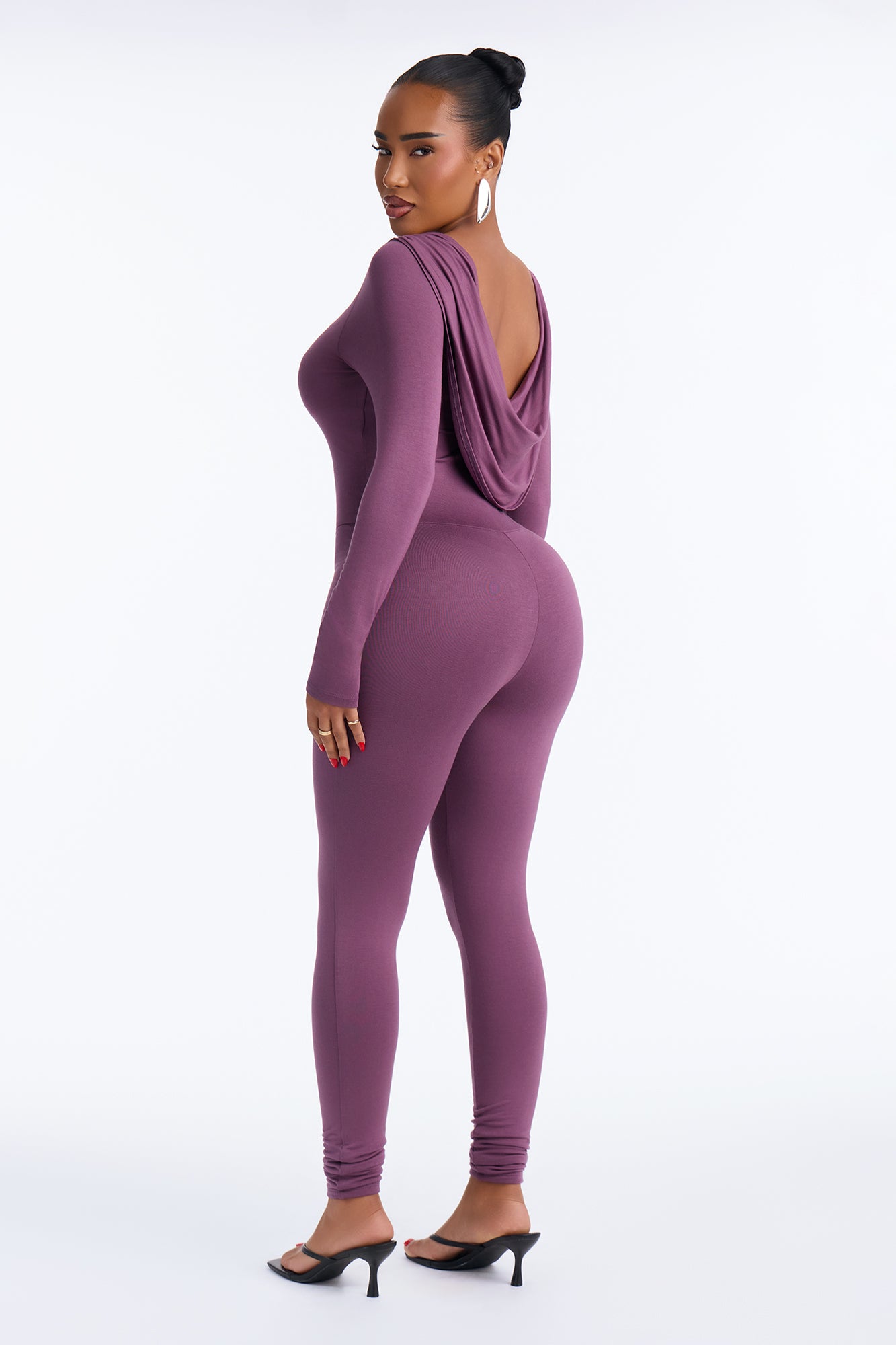 Audrey Open Back Jumpsuit - Plum