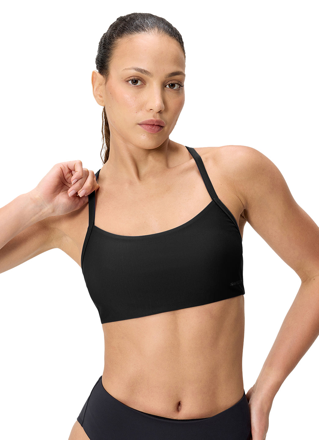 Speedo Women's Solid Racerback Bikini Top