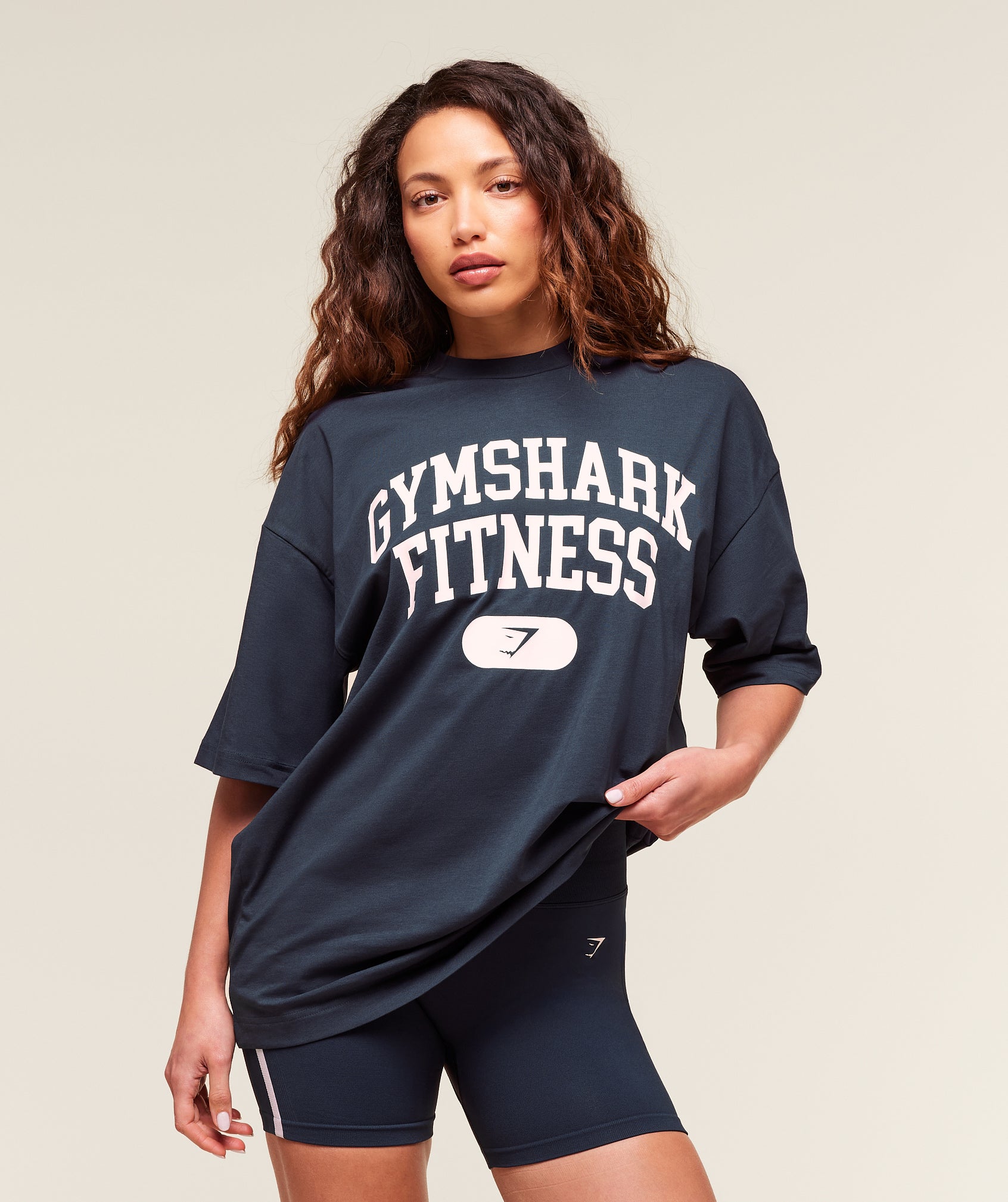 Gymshark Varsity Graphic Oversized T-shirt - Heavy Blue