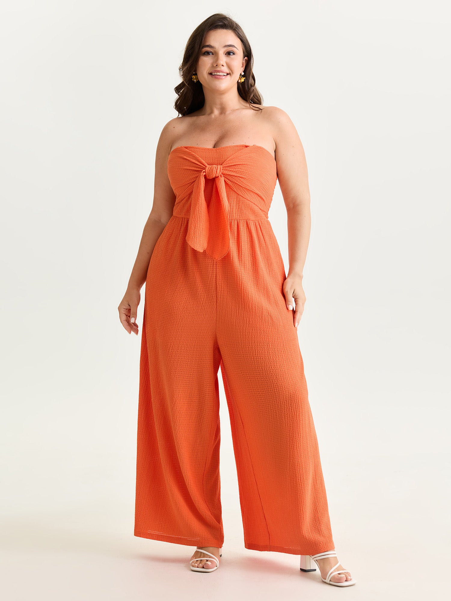Bowknot Front Color Contrast Jumpsuit