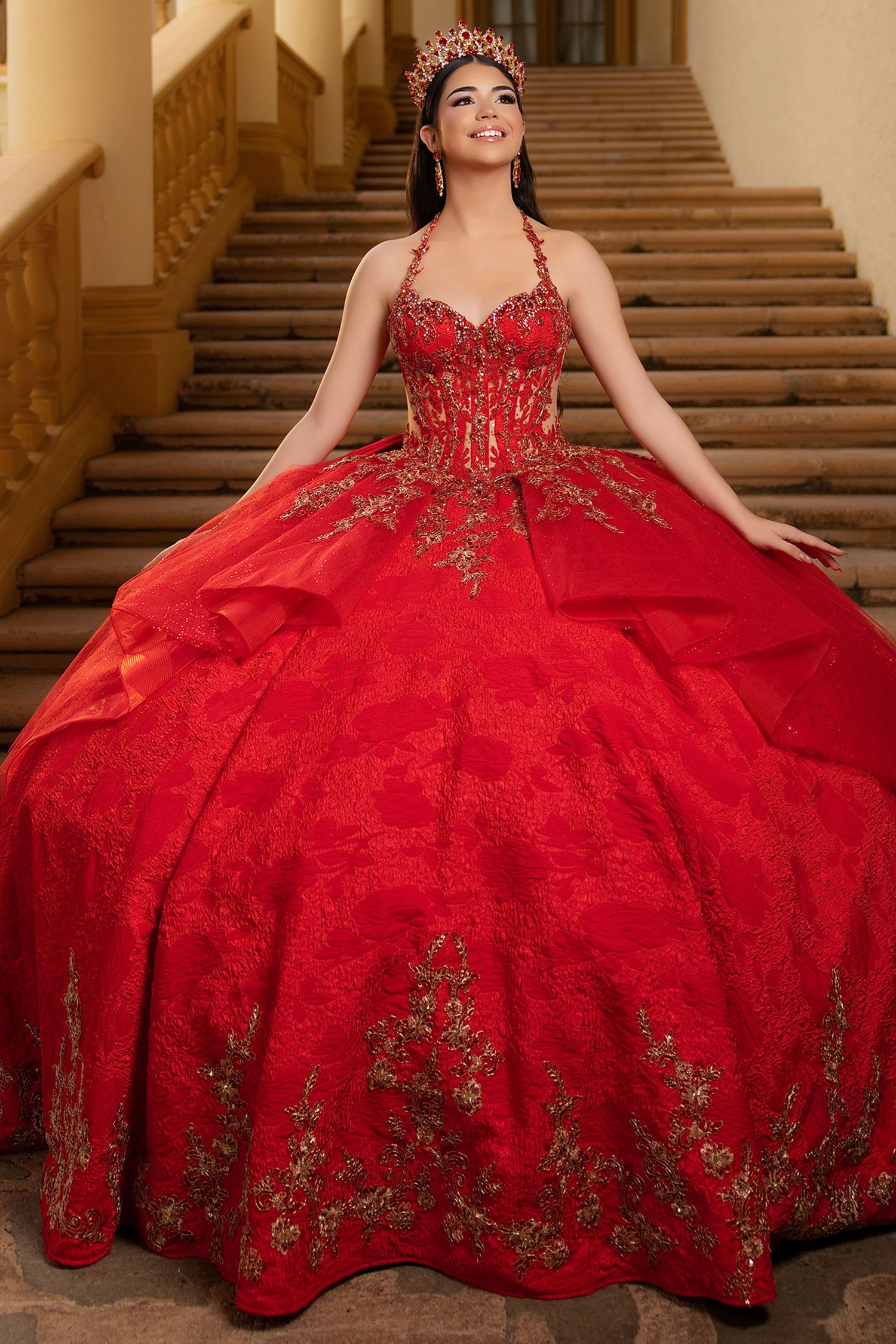 Vizcaya by Mori Lee 4080054 - Applique Brocade Quinceanera Gown