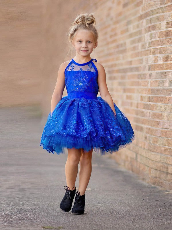 Beautiful Ball Gown Sleeveless Lace Short Flower Girl Dresses