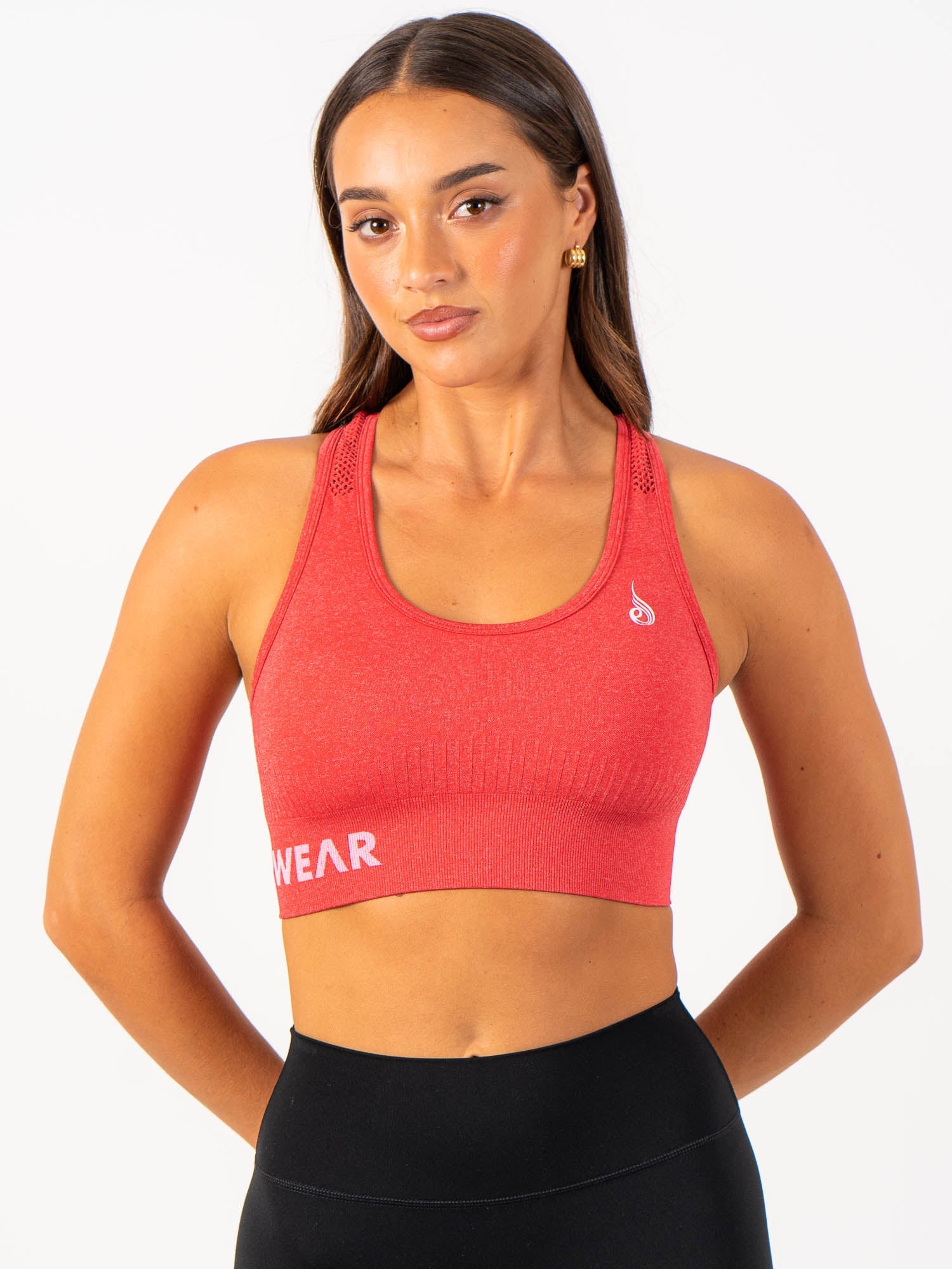 Seamless Staples Sports Bra - Red Marl
