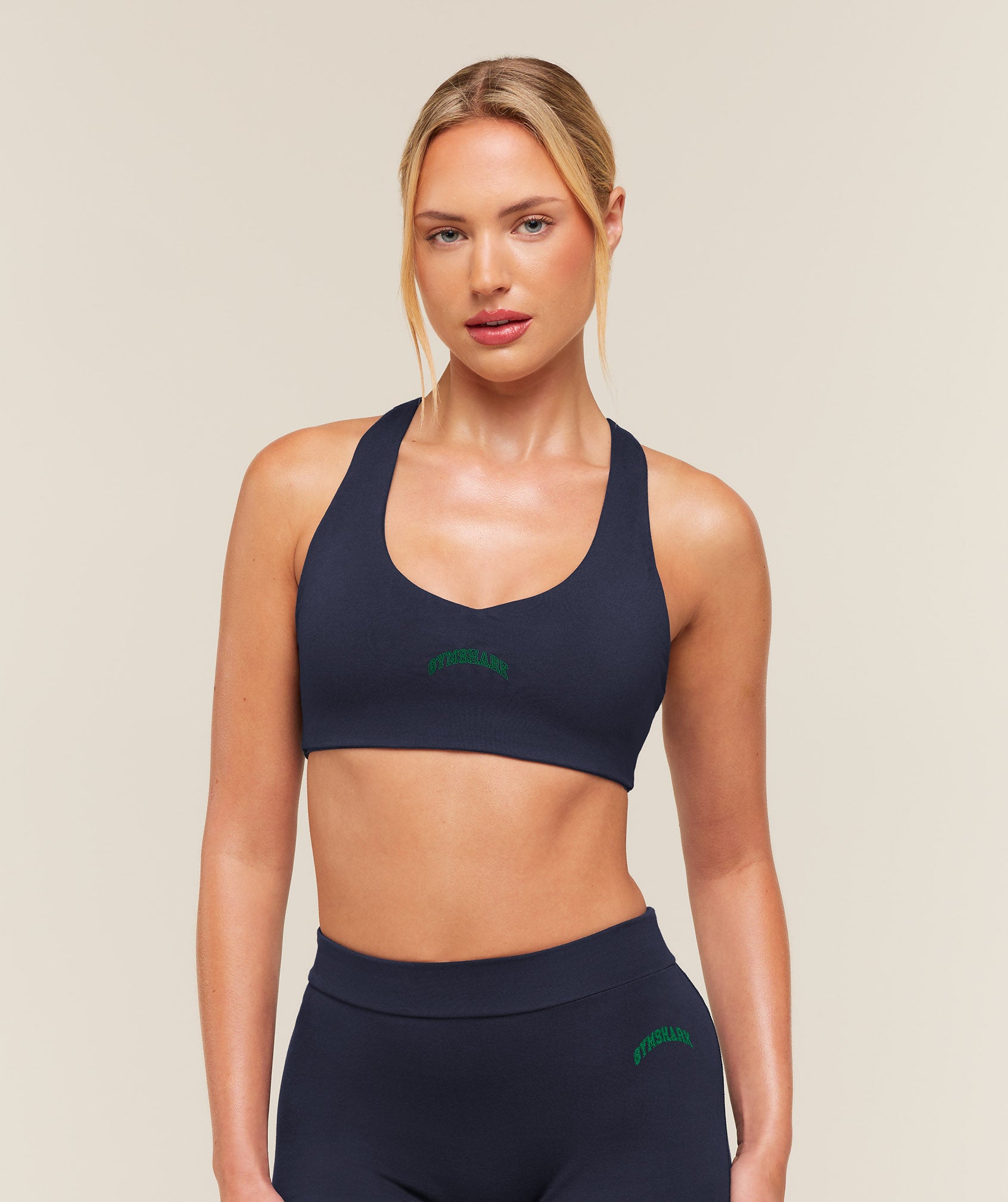 Gymshark Training Campus Cotton Sports Bra - Heavy Blue