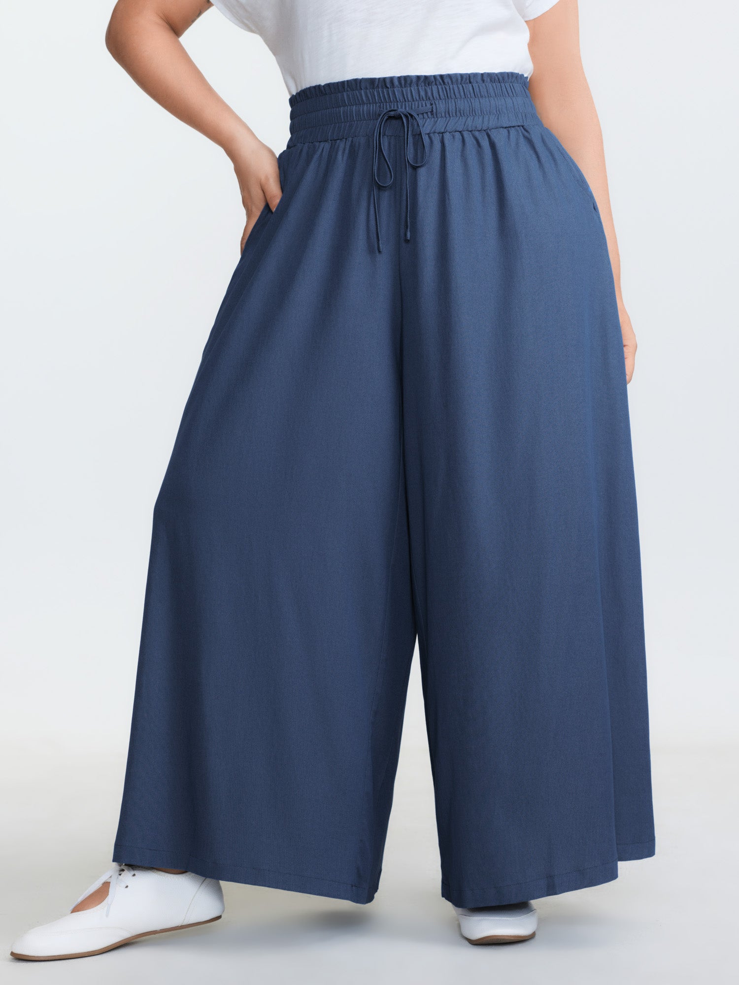 Supersoft Denim-Like Wide Leg Pants