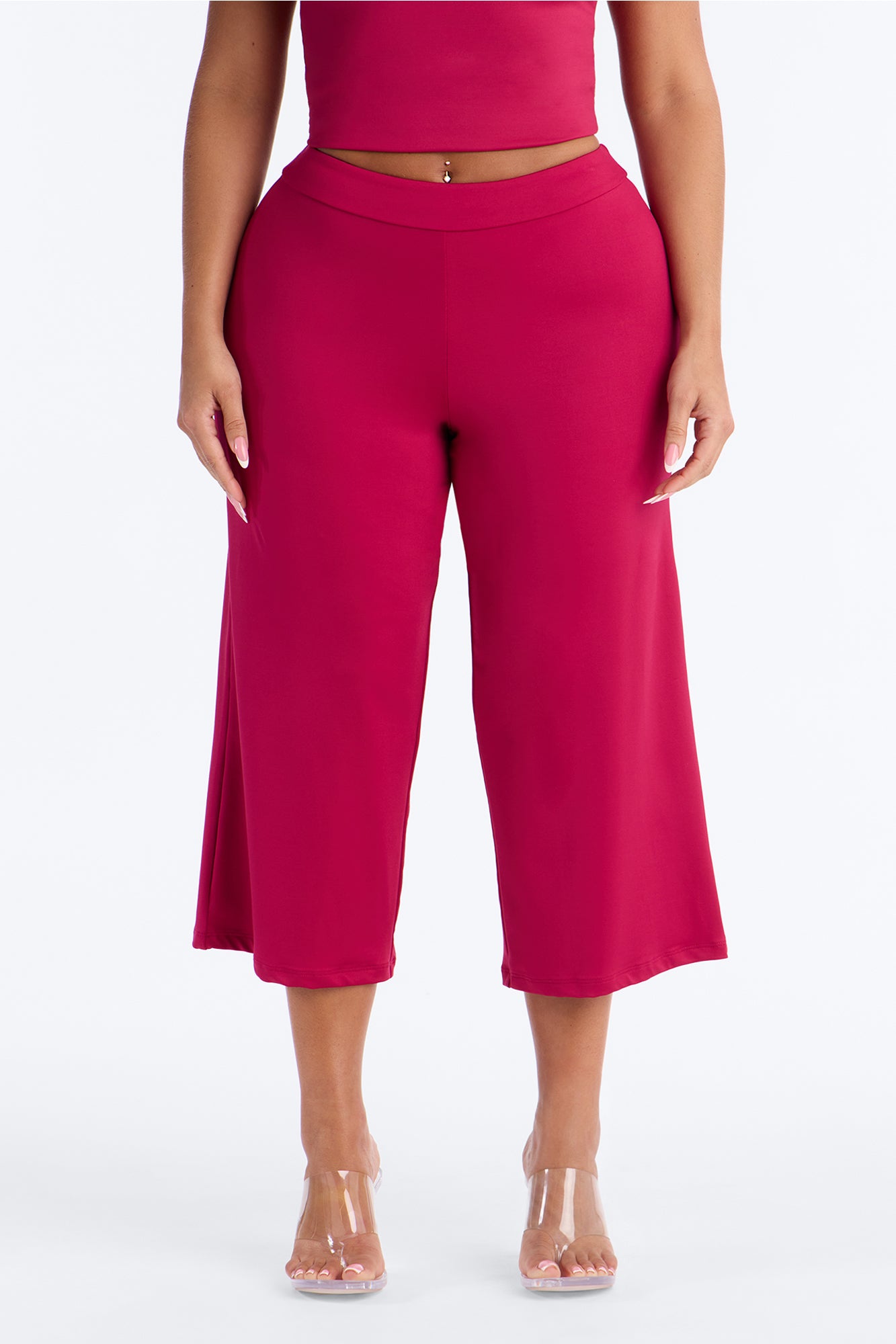 Contour Gaucho Capri Pant - Raspberry