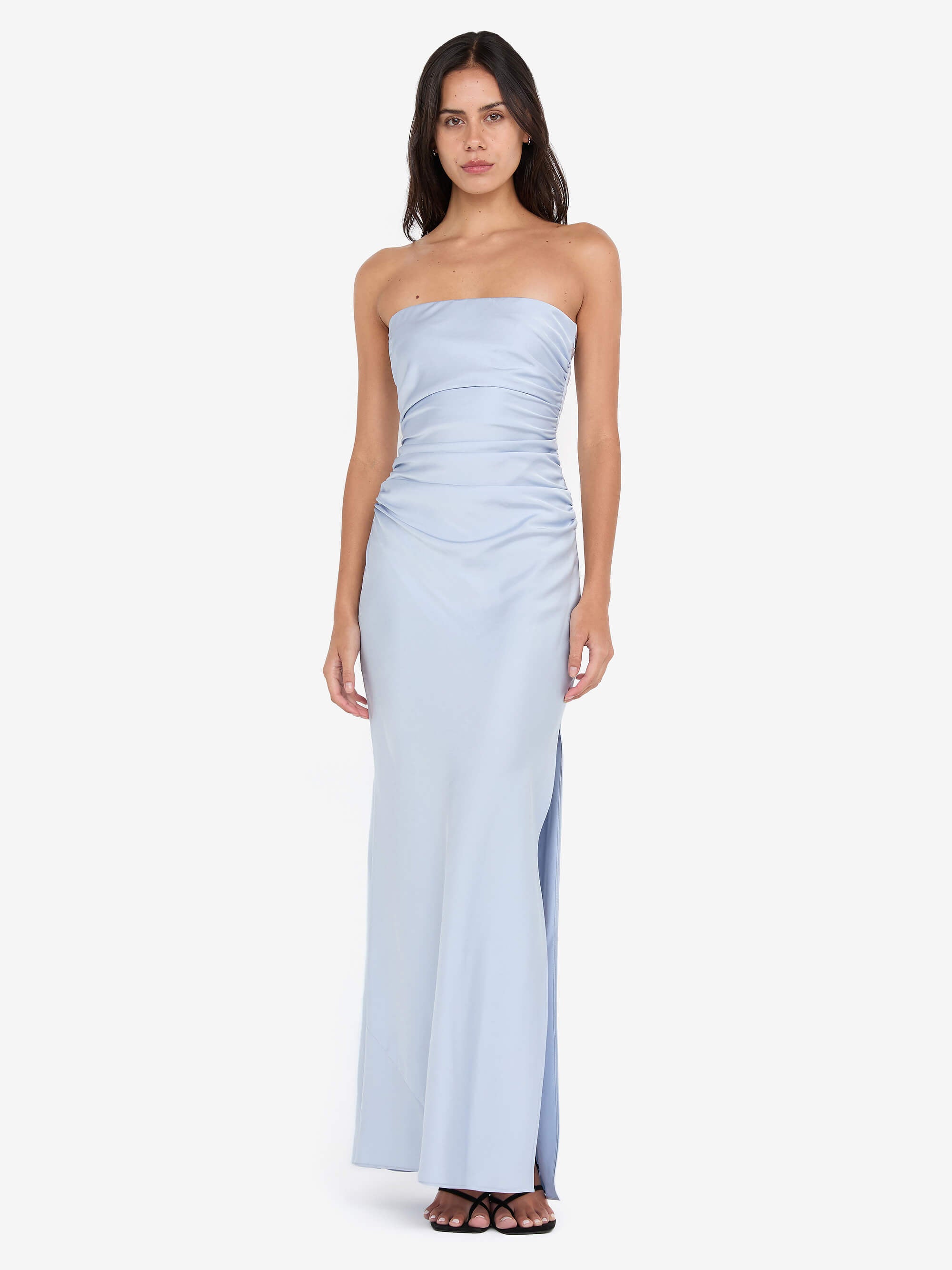 ETERNITY STRAPLESS MAXI DRESS - DUSTY BLUE