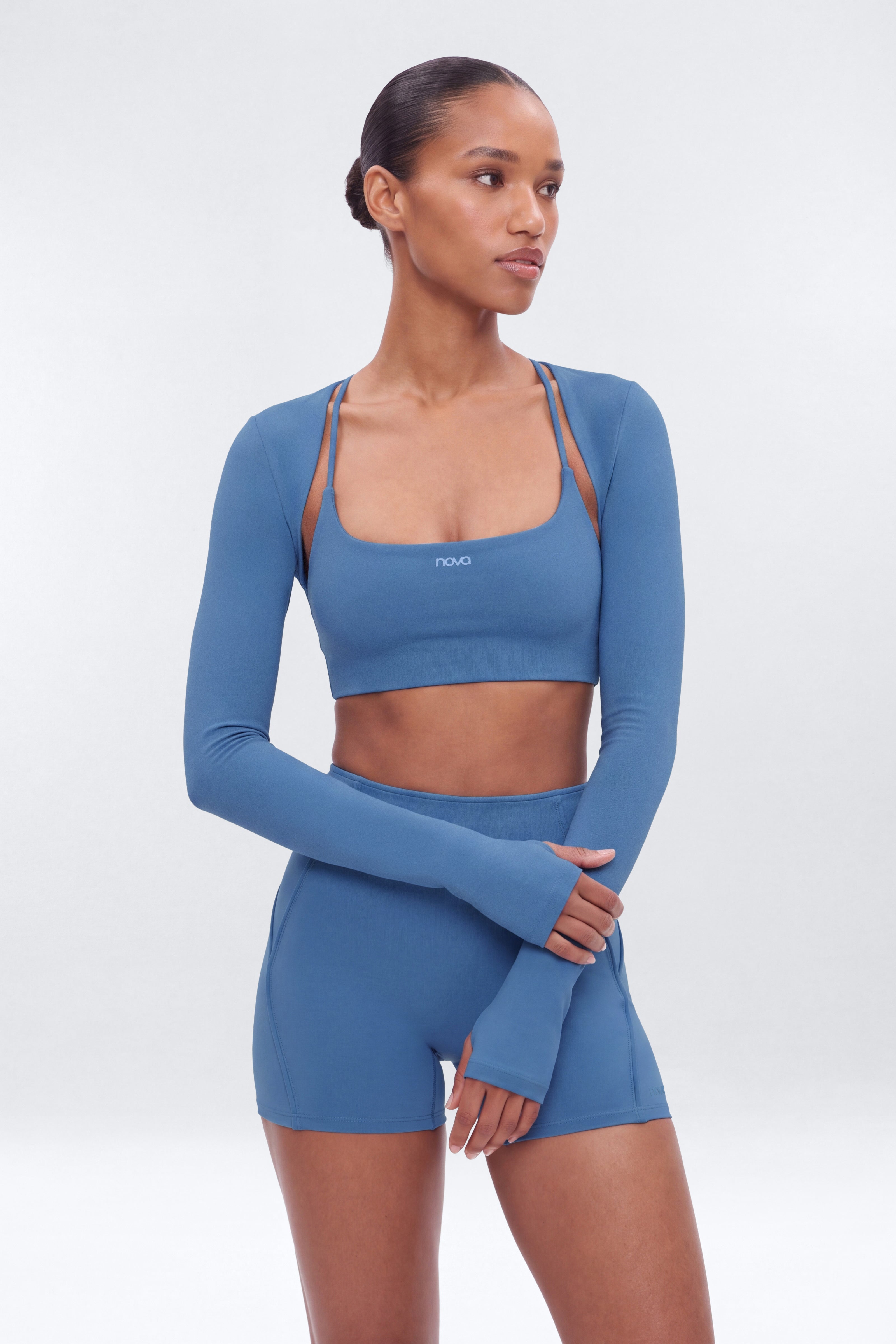 CloudForm™ Long Sleeve Shrug - Opal Blue