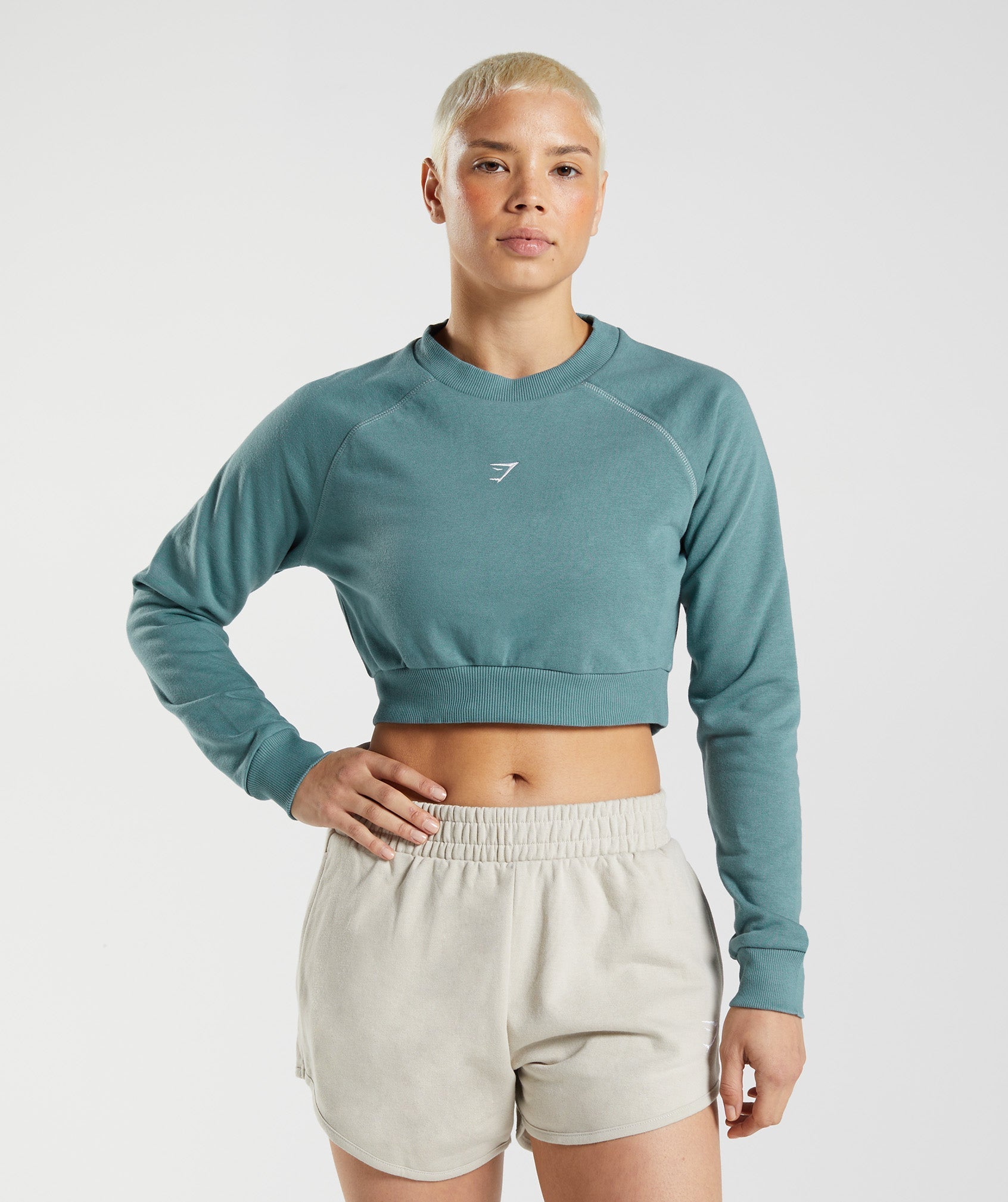 Gymshark Training Crop Sweater - Blue