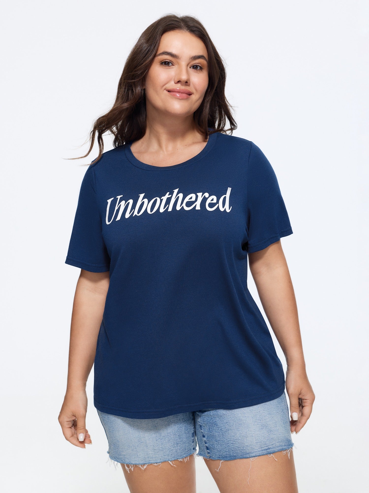 Supersoft Slogan Print Crew Neck T-Shirt