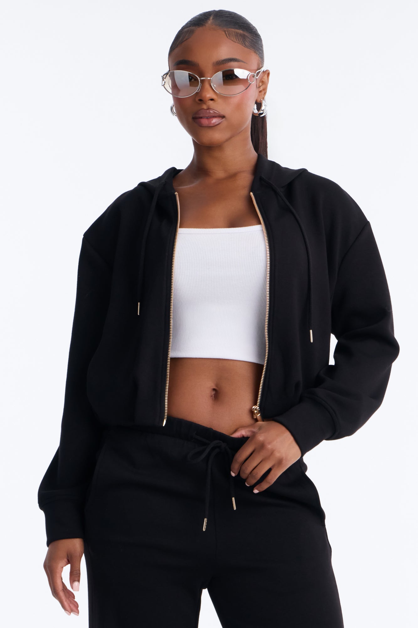 Bella Scuba Hooded Lounge Sweatshirt - Black
